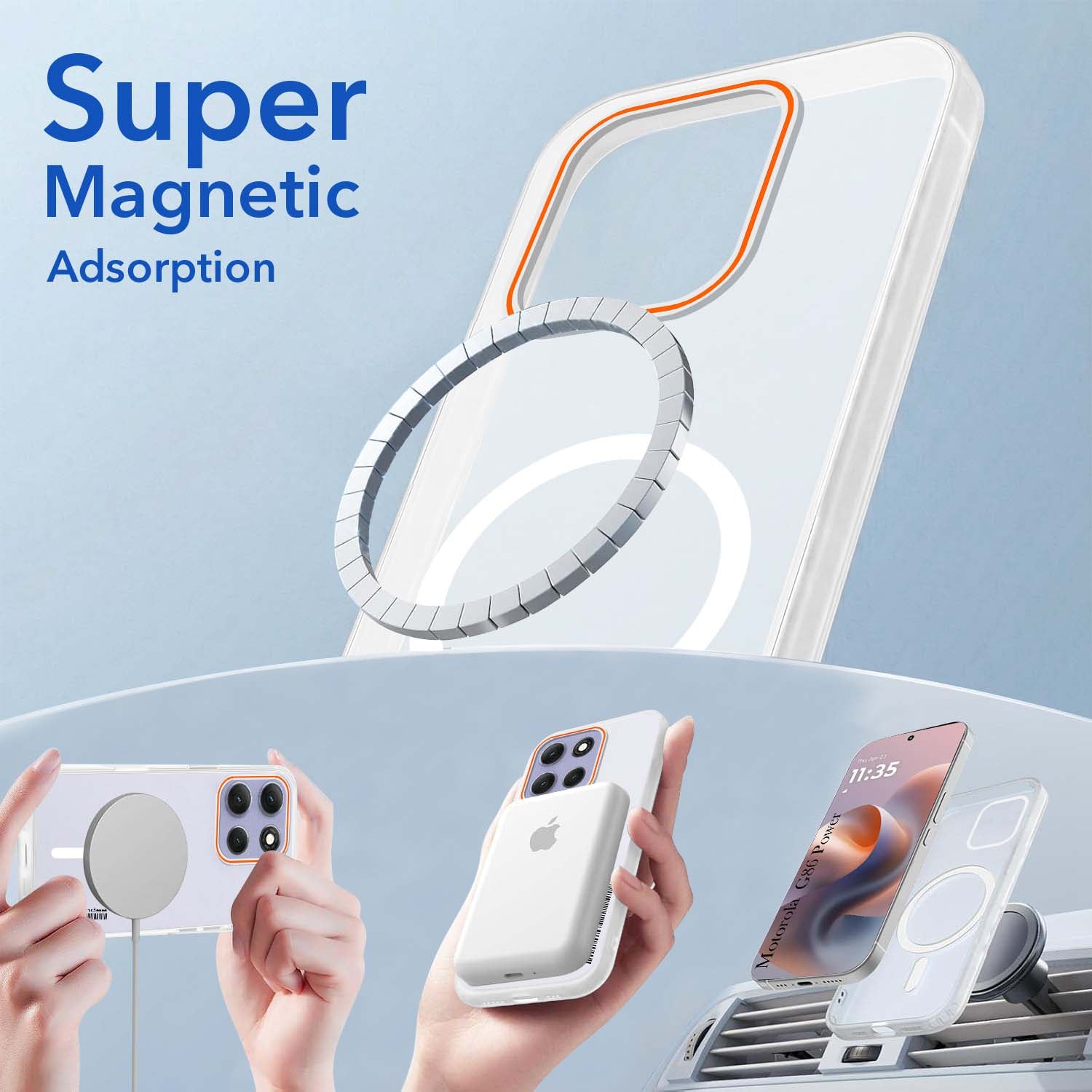 For Motorola Moto G86 Power Back Cover Case (Soft Touch | Camera Bump Protection | MagSafe Compatible | Matte Finish)