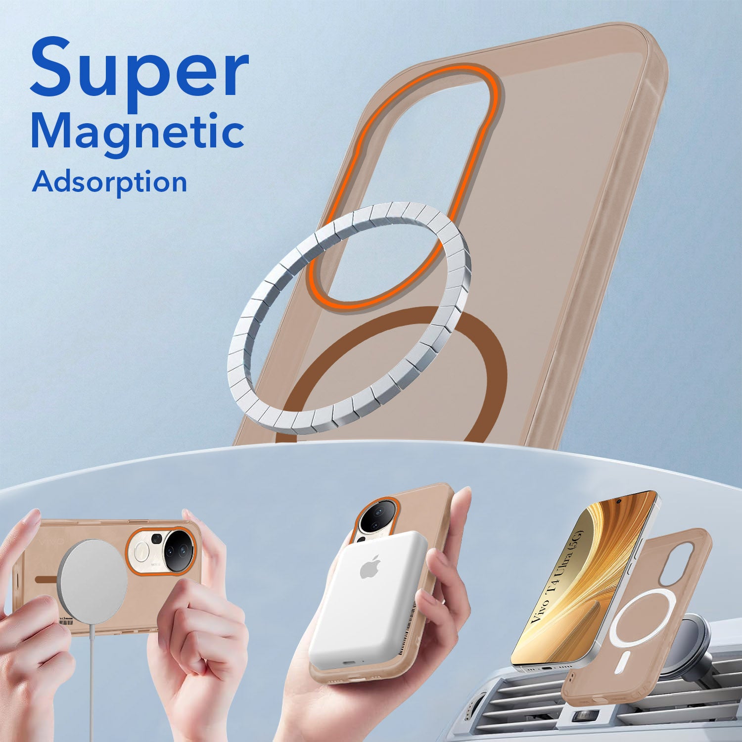 For Vivo T4 Ultra Back Cover Case (Soft Touch | Camera Bump Protection | MagSafe Compatible | Matte Finish)