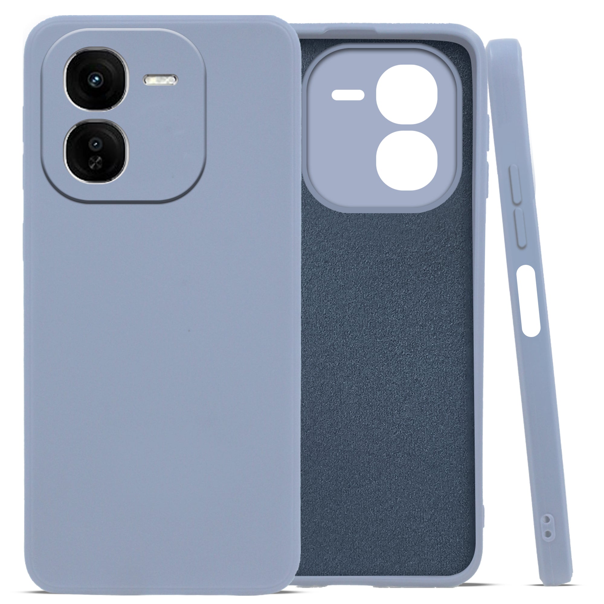 For Vivo IQOO Z9x 5G Back Cover Case (Matte Finish Silicone with Inside Fiber Cloth)