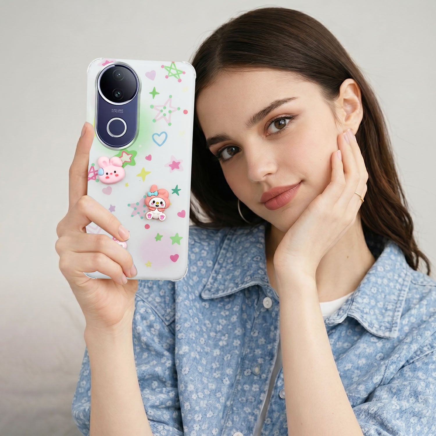 For Vivo T4R Back Cover Case (3D Cute Cartoons | Hard Back Side Soft | Matte Premium Finish | HD Printing)