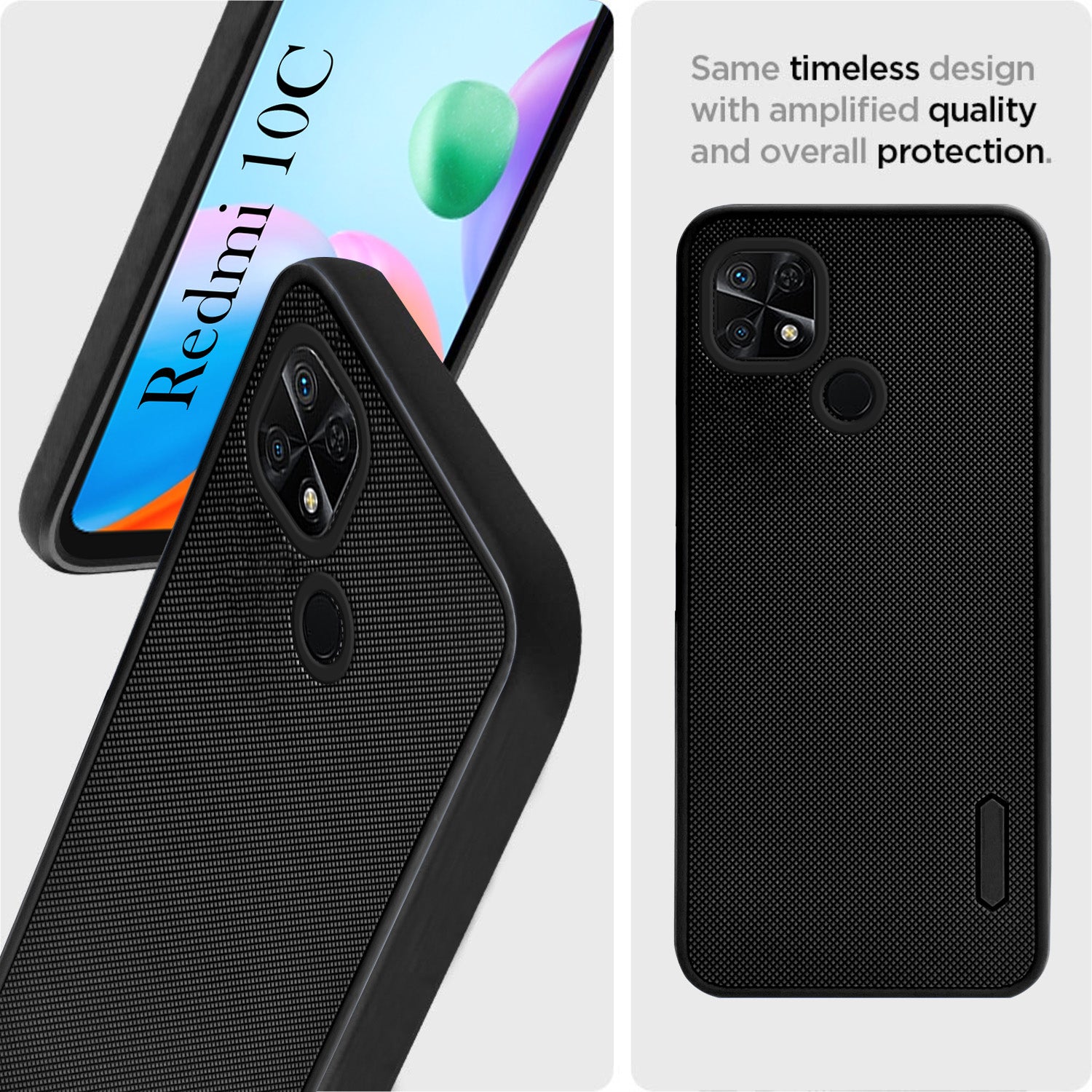 For Xiaomi Redmi 10C Back Cover Case Rubberised (Textured Grip Design | Camera Protection | Slim and Light Weight | Soft Touch and Feel)