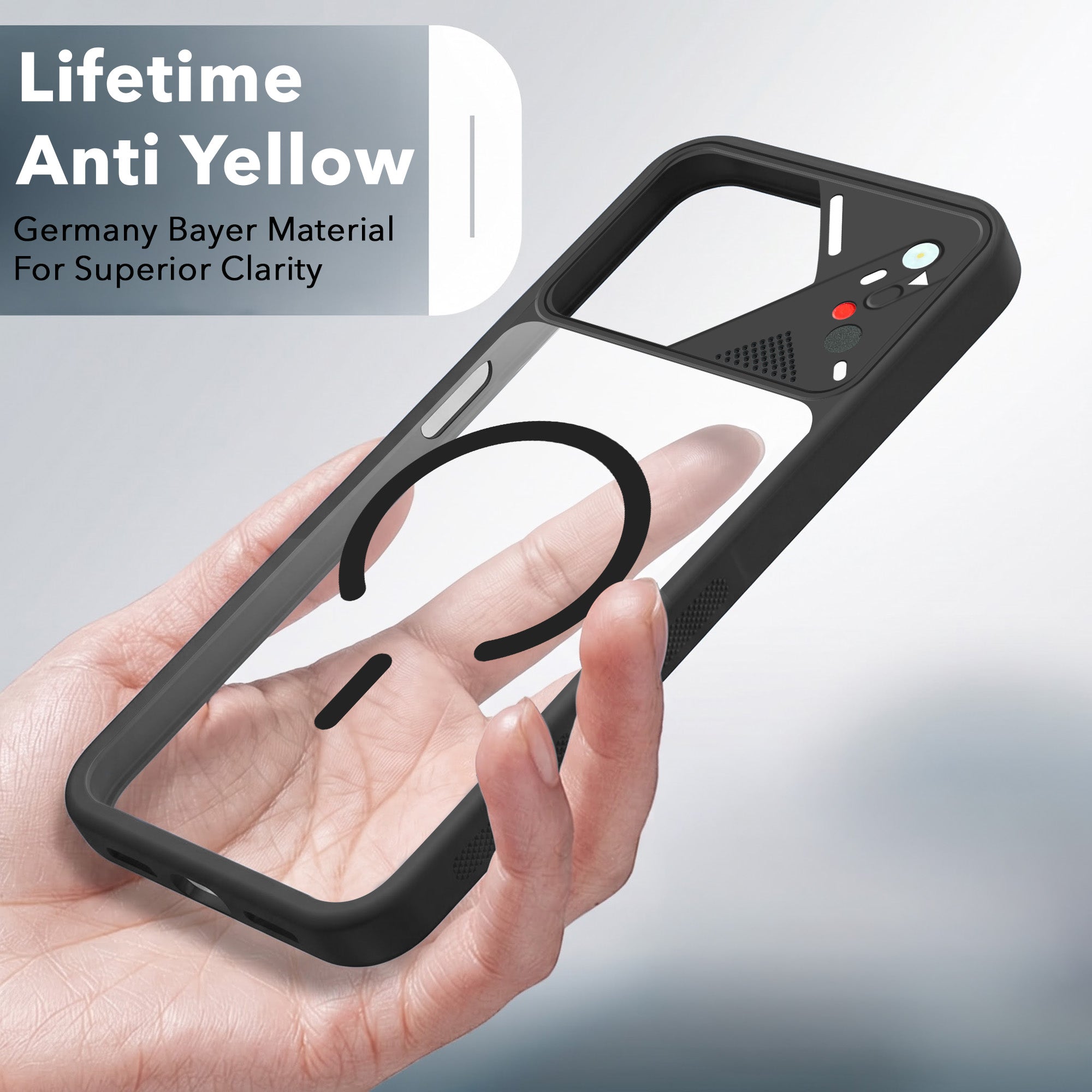 For Motorola Moto G67 Power | G57 Power Back Cover Case Lifetime Anti-Yellow Clear (Camera Protection | Side Grip | Wireless MagSafe Compatible)