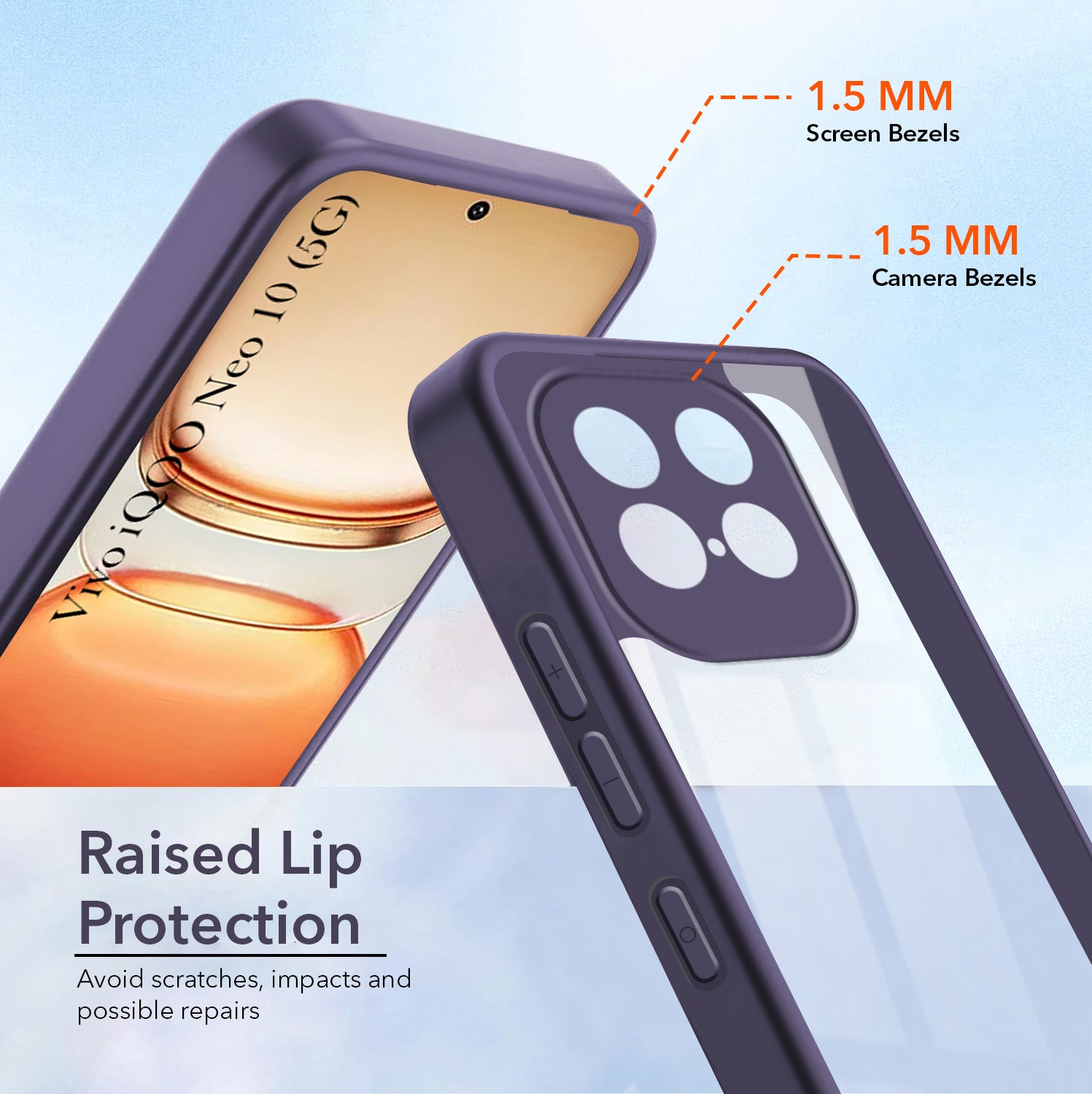 For Vivo iQOO Neo 10 Back Cover Case Ultra-Hybrid (Lifetime Anti Yellow | Anti Scratch | Crystal Clear Shockproof)