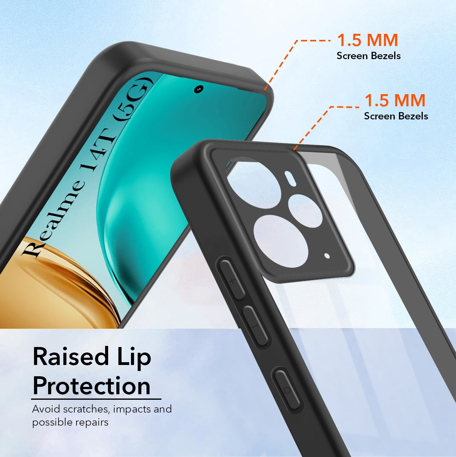 For Realme 14T Back Cover Case (Lifetime Anti Yellow | Anti Scratch | Crystal Clear Shockproof)