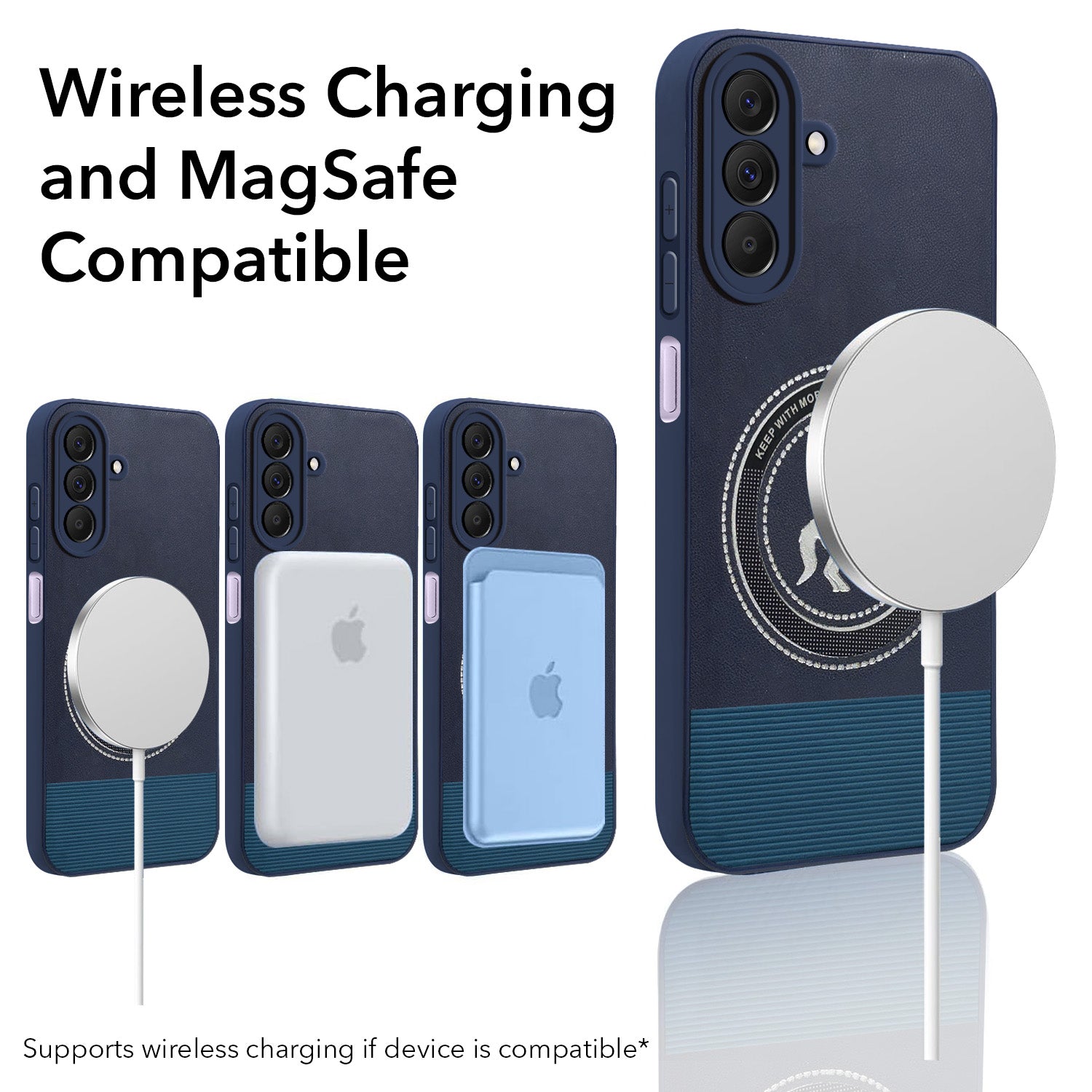 For Samsung Galaxy A57 5G Back Cover Case PU Leather Finish (Professional Minimalist Texture | MagSafe Compatile | Camera Protection | Sleek Sober Formal)