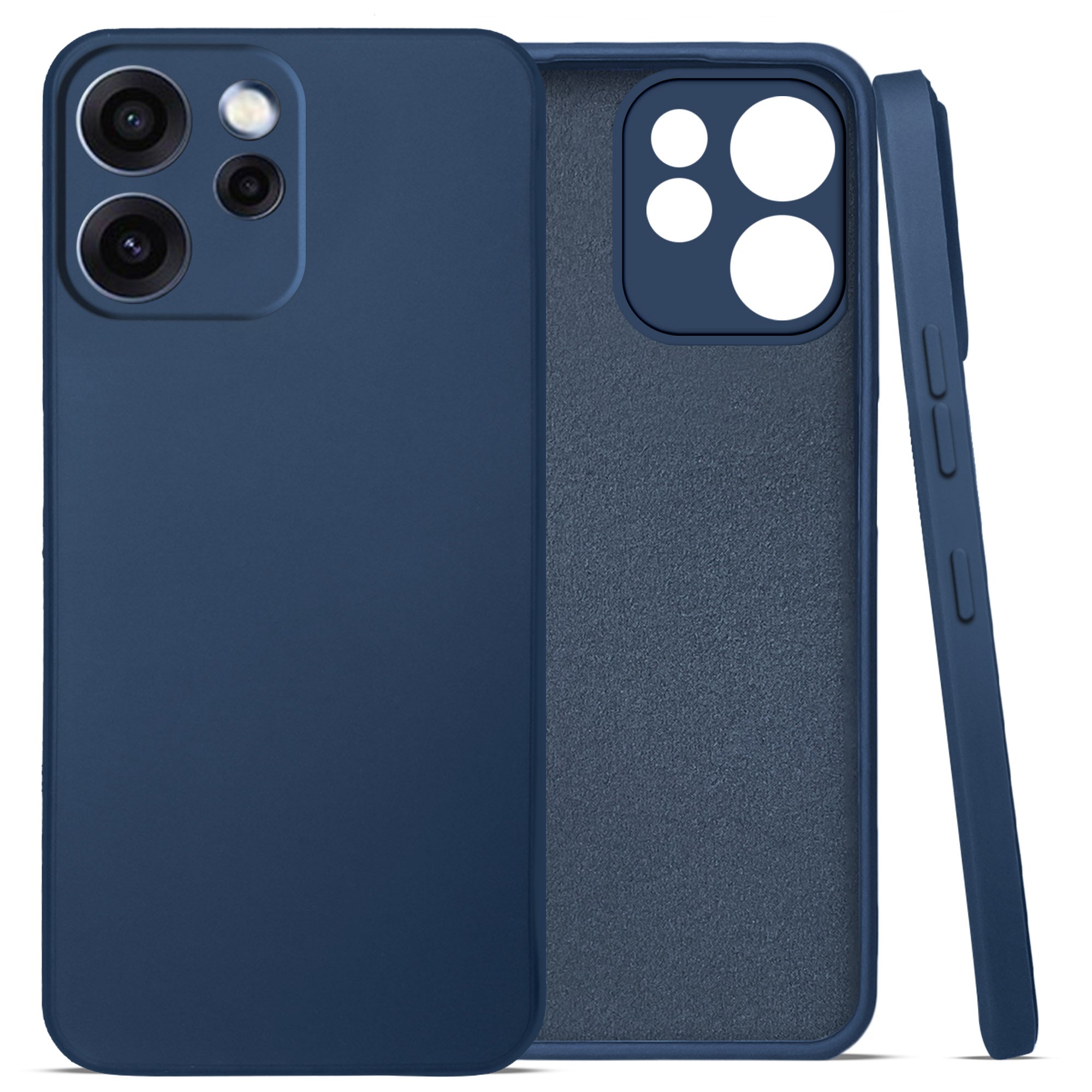 For Oppo Reno 15c Back Cover Case (Matte Finish Silicone with Inside Fiber Cloth)