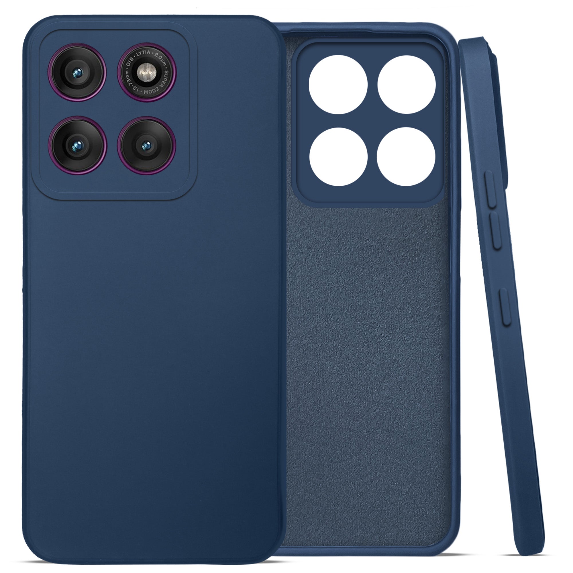 For Motorola Moto Edge 60 Pro Back Cover Case (Matte Finish Silicone with Inside Fiber Cloth)