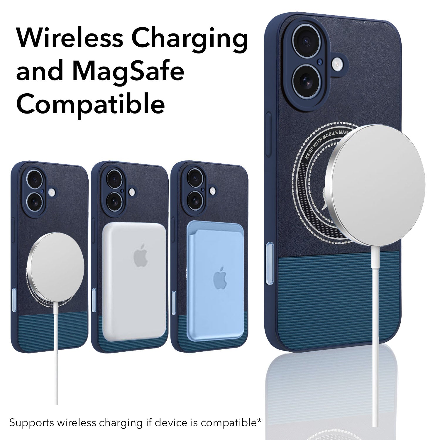 For Apple iPhone 17 Leather Finish Back Cover Case (Professional Minimalist Texture | MagSafe Compatile | Camera Protection | Sleek Sober Formal)