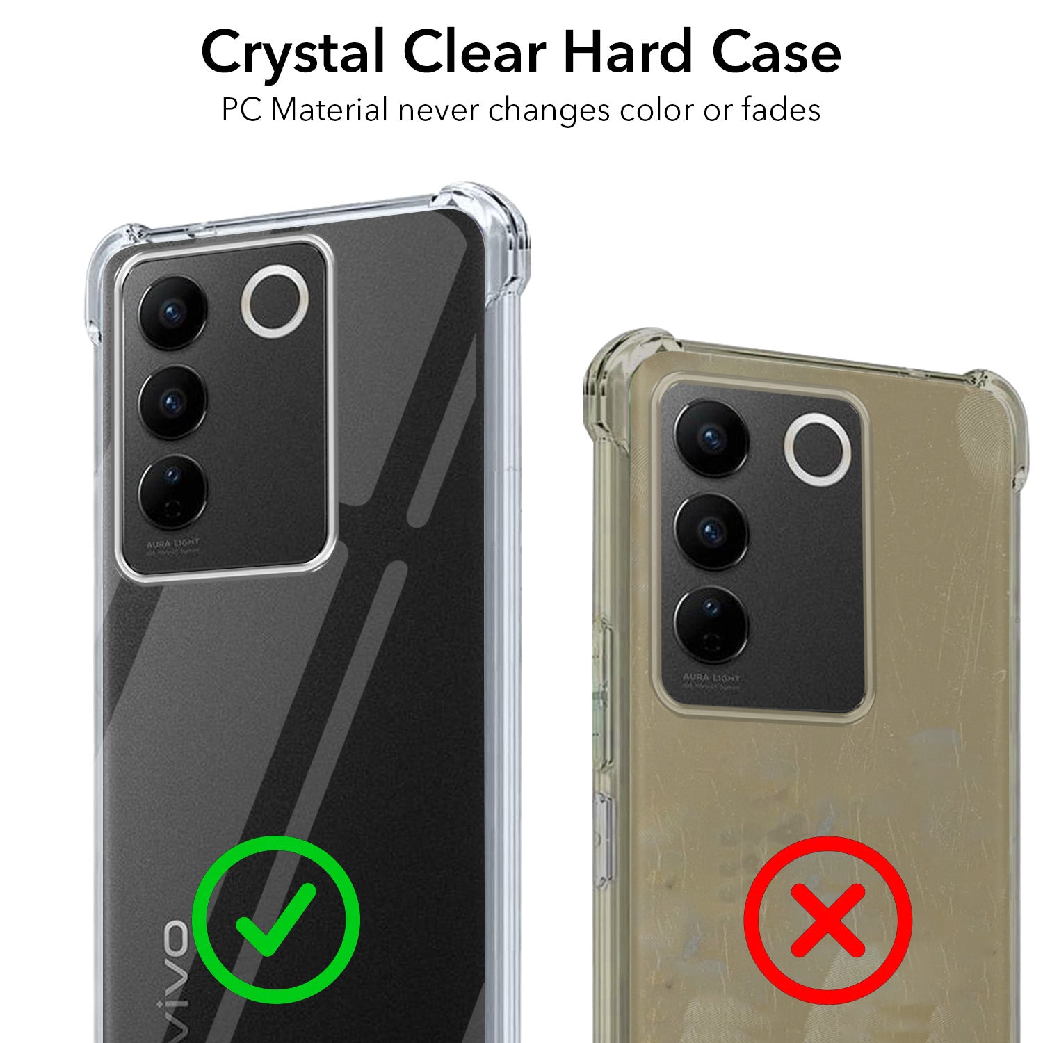 For Vivo V27 | Vivo V27 Pro Back Cover Case Shockproof Crystal-Clear | Drop & Camera Protection | Hard Polycarbonate)