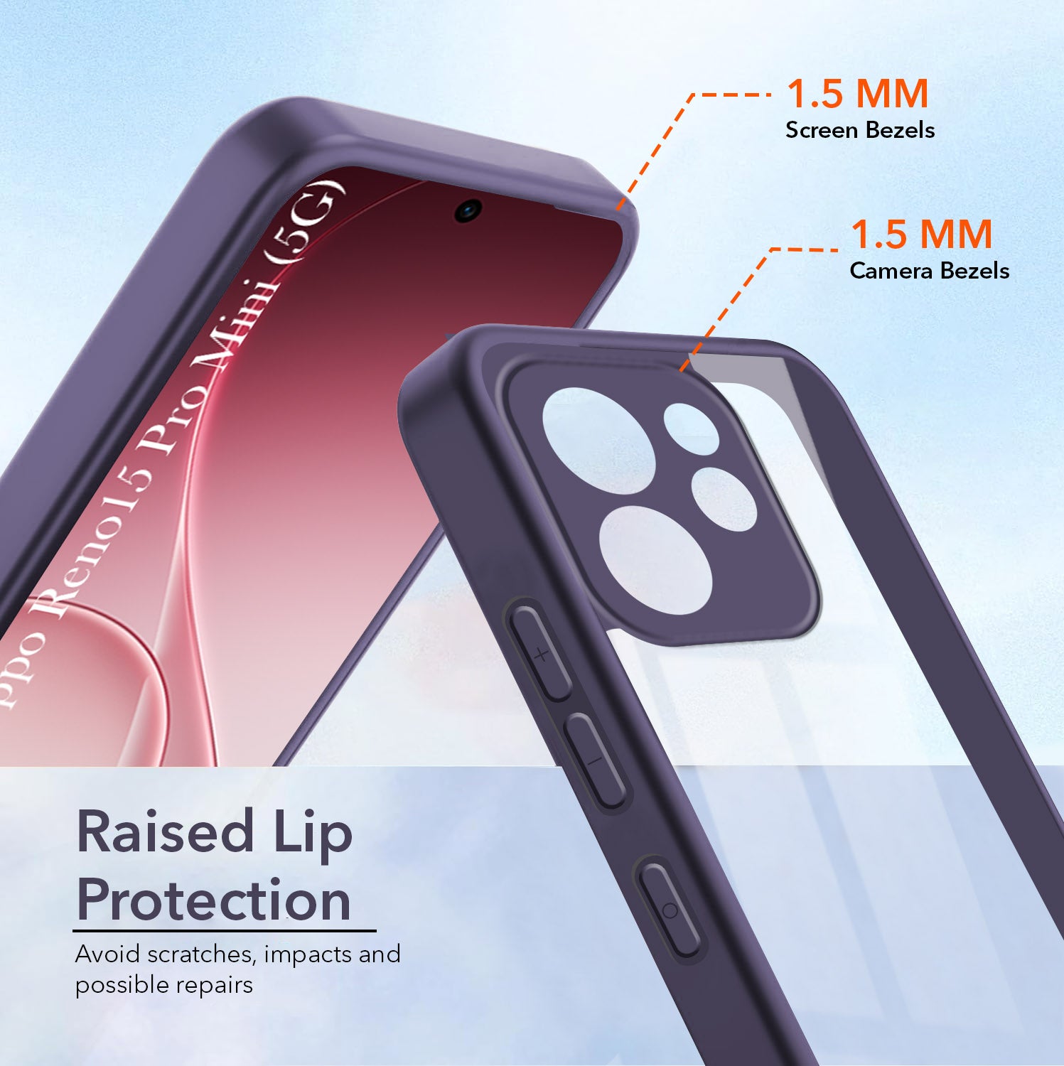 For Oppo Reno15 Pro Mini 5G | Oppo Reno 15 Pro Mini 5G Back Cover Case Ultra-Hybrid (Lifetime Anti Yellow | Anti Scratch | Crystal Clear Shockproof)