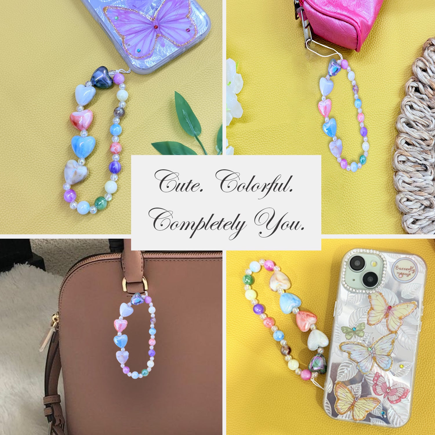 Heart Stone Charms with coloring beads