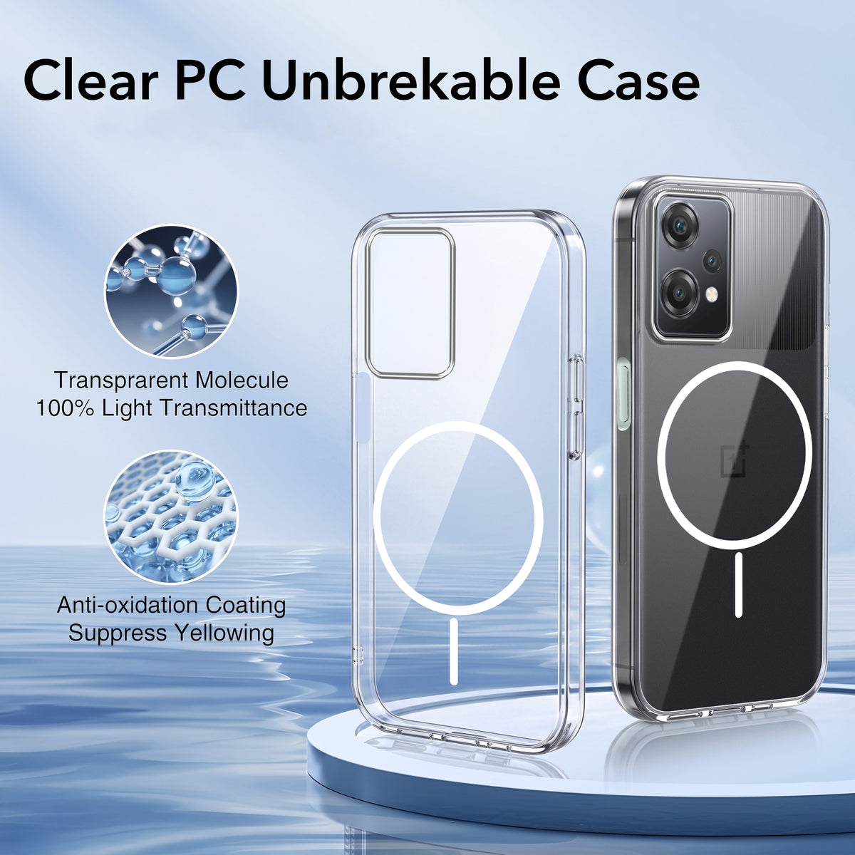 For OnePlus Nord CE 2 Lite 5G Back Case Cover Crystal Anti Yellow (Unbreakable PC | MagSafe Wireless Charging Support |Camera Protection Bump)