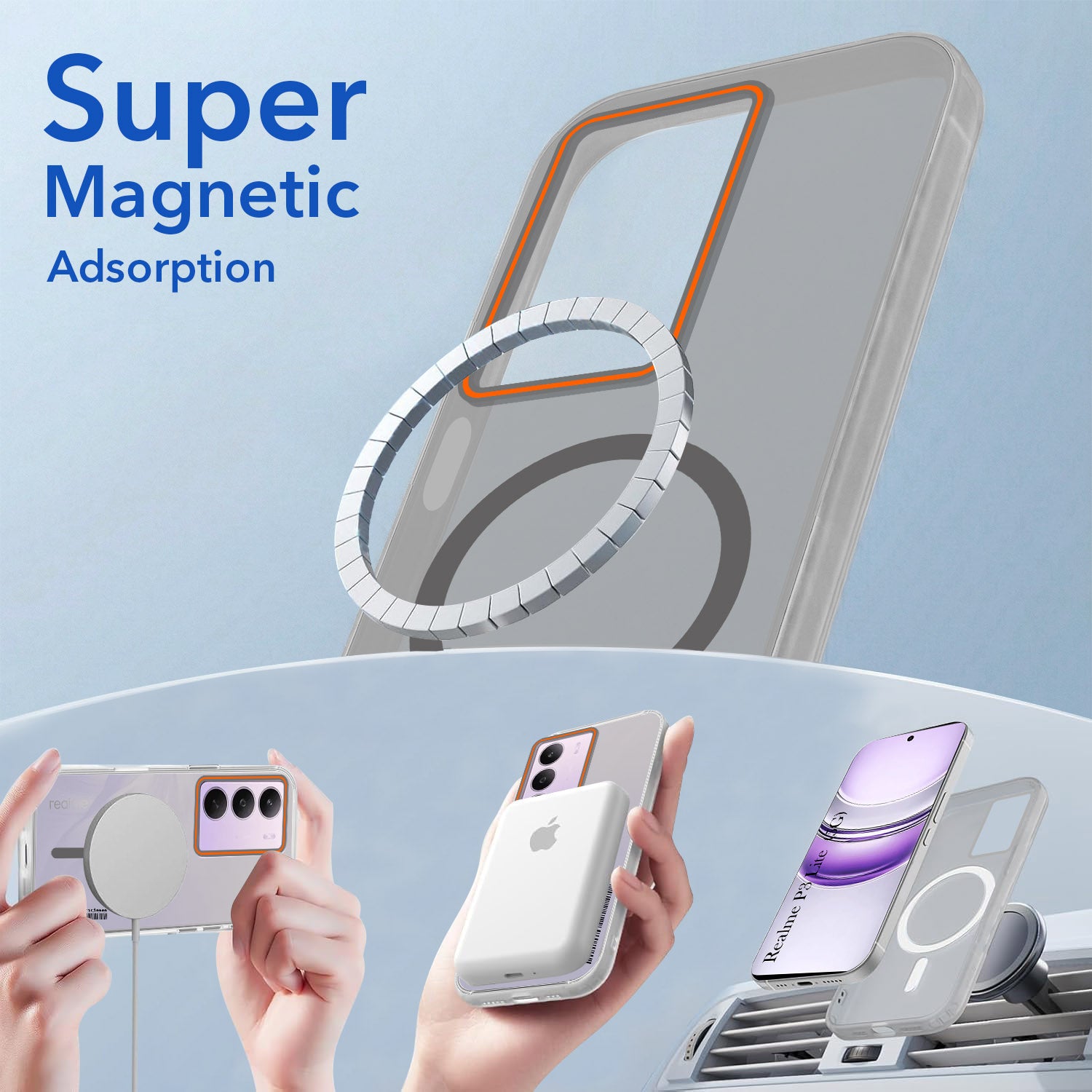For Realme P3 lite Back Cover Case (Soft Touch | Camera Bump Protection | MagSafe Compatible | Matte Finish)