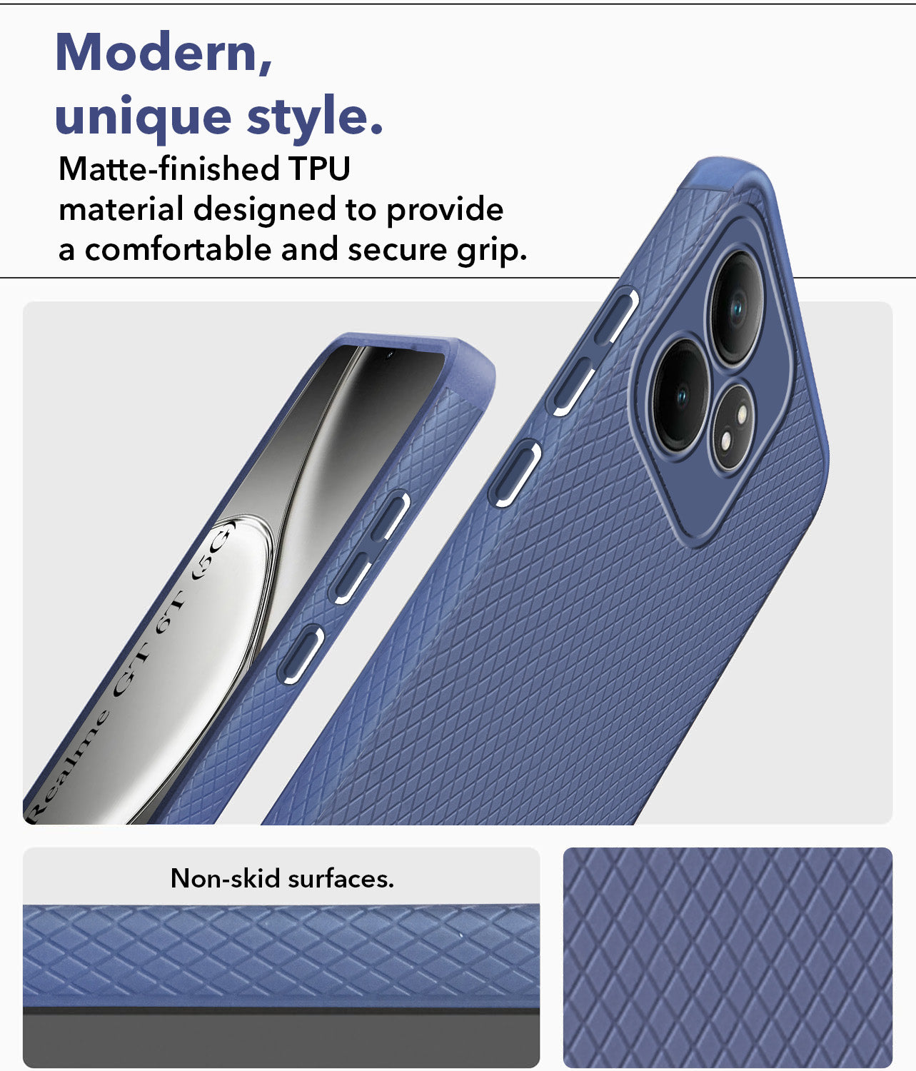 For Realme  GT 6 | GT 6T 5G Back Cover Case (Liquid Silicone | Side Grip | Camera Protection)