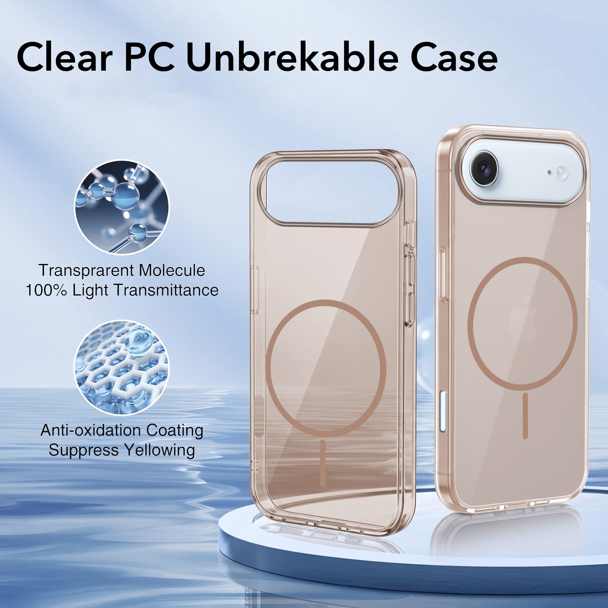 For Apple iPhone 17 Air Back Case Cover Crystal Anti Yellow (Unbreakable PC | MagSafe Wireless Charging Support |Camera Protection Bump)