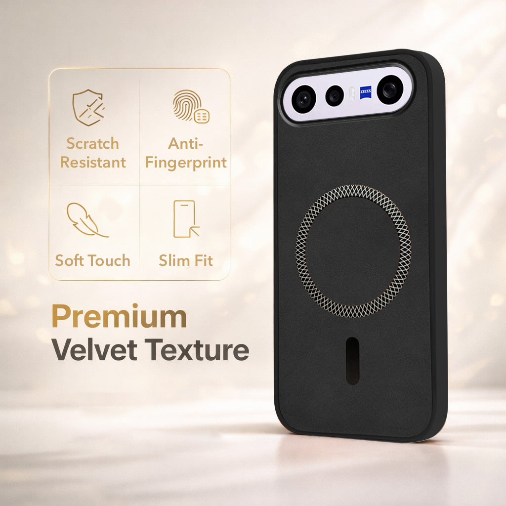 For Vivo X300 FE Back Cover Case Leather Finish (MagSafe Compatible Wireless Charging | Soft Touch | Camera Bump Protection)