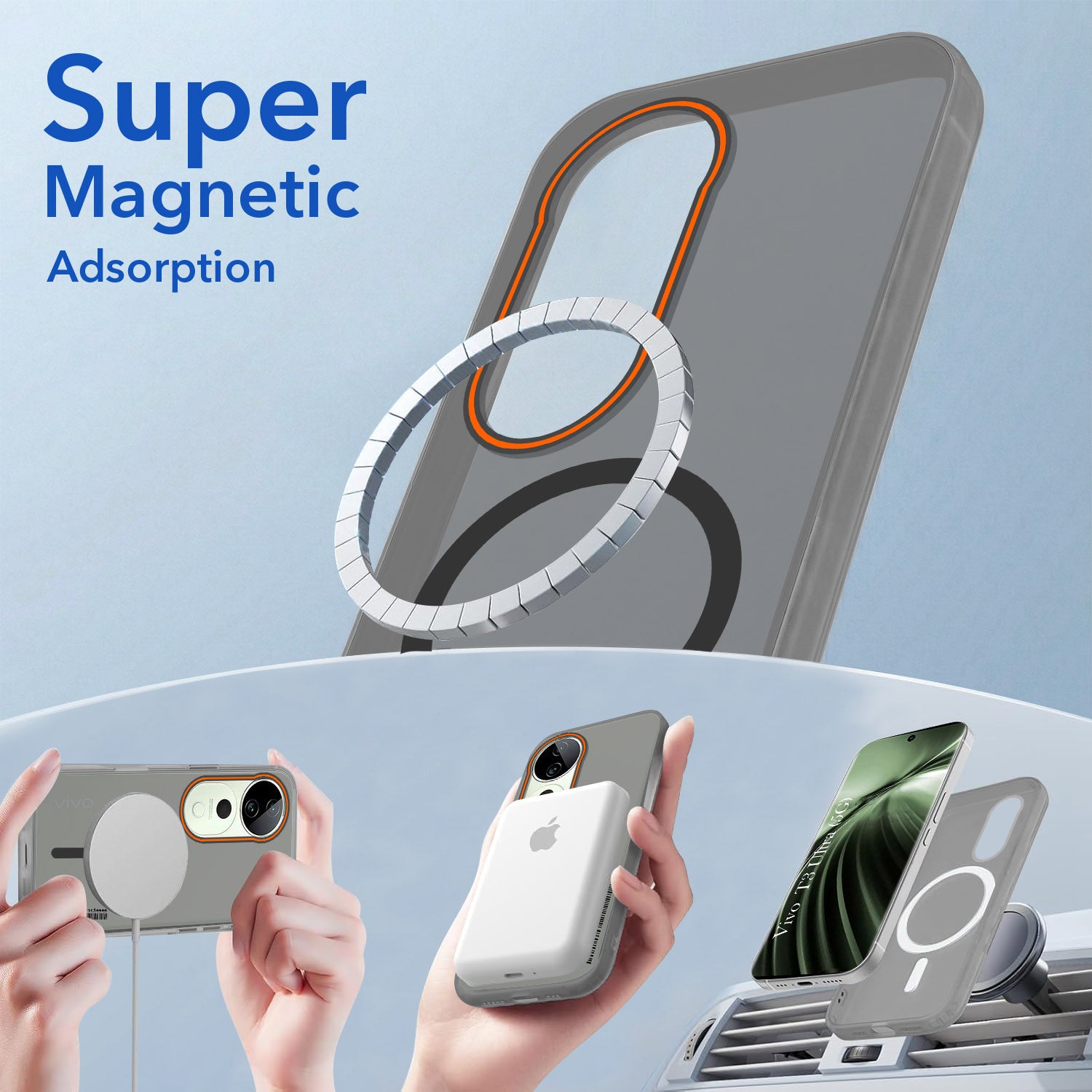 For Vivo T3 Ultra Back Cover Case (Soft Touch | Camera Bump Protection | MagSafe Compatible | Matte Finish)