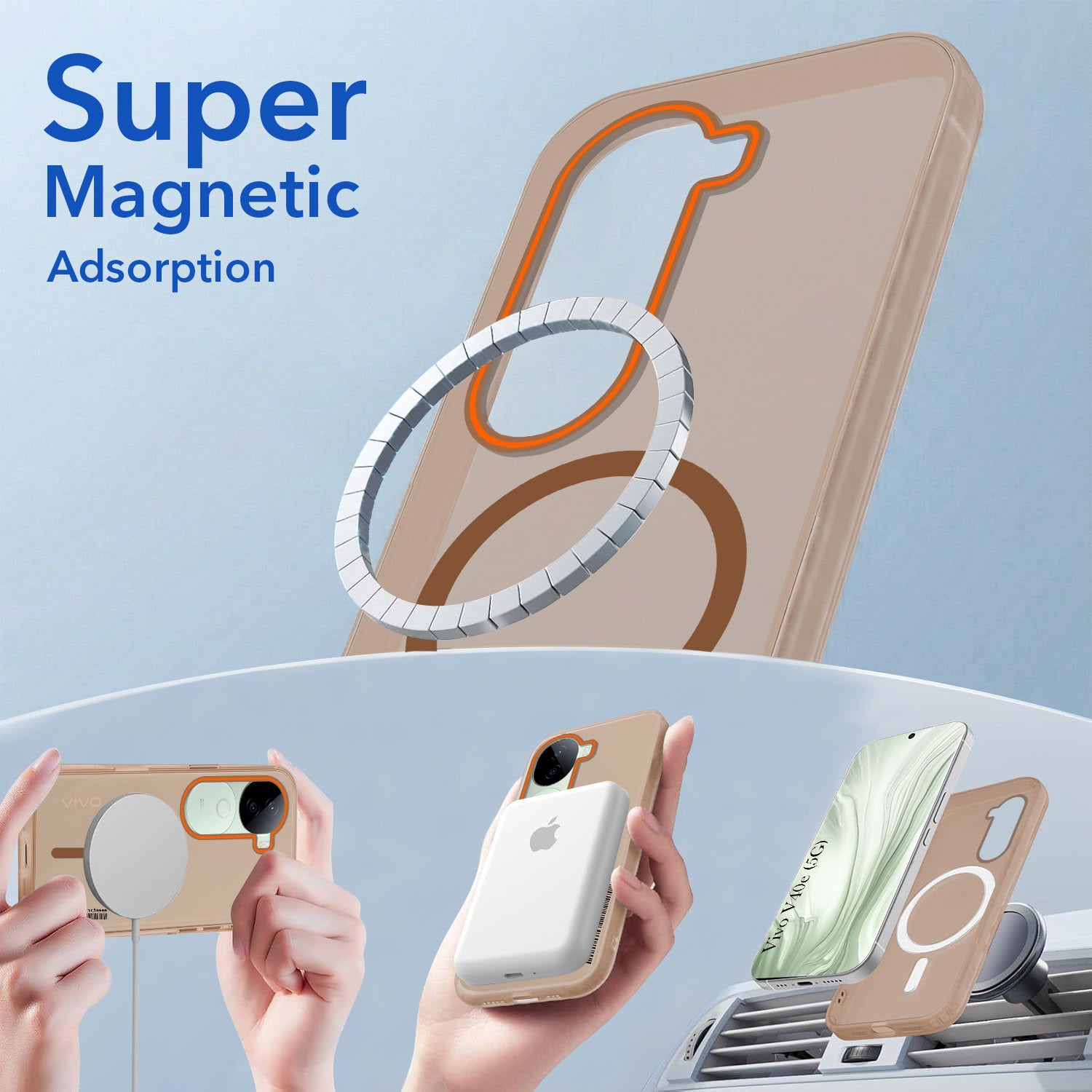 For Vivo V40e Back Cover Case (Soft Touch | Camera Bump Protection | MagSafe Compatible | Matte Finish)