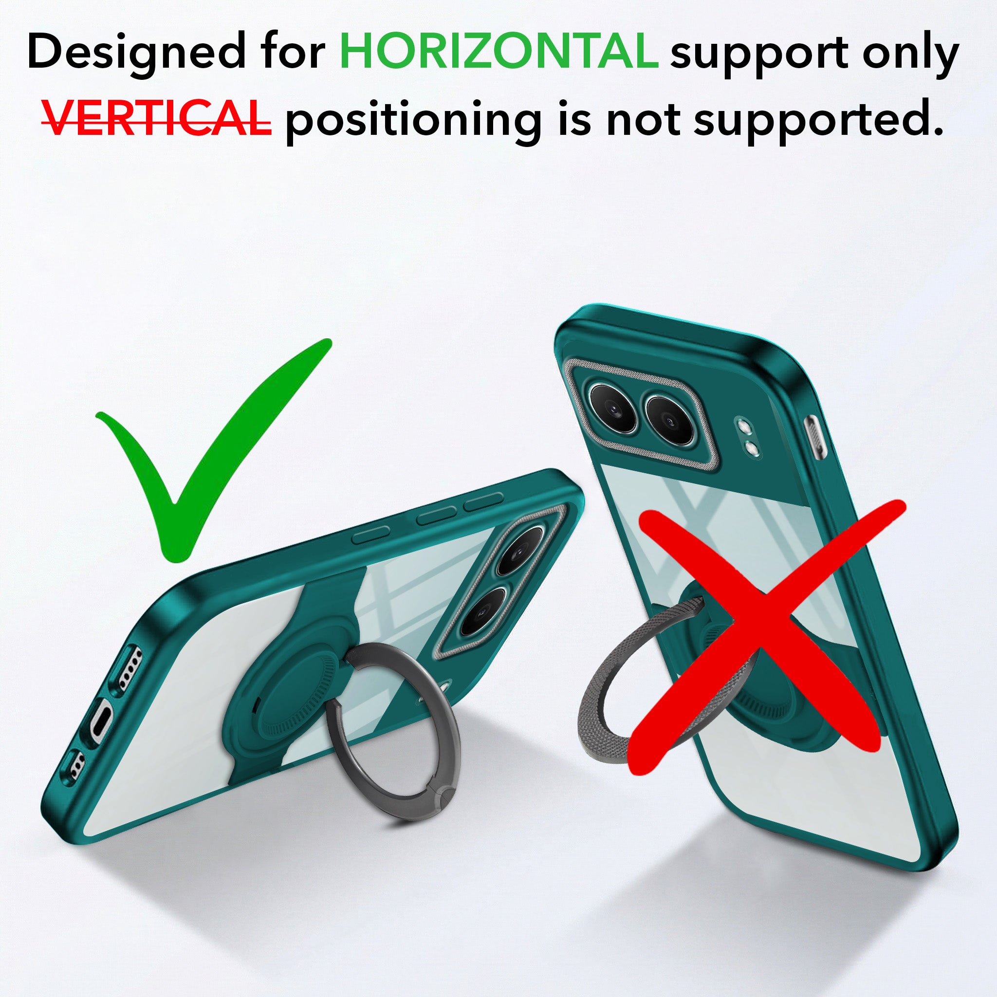 For Oneplus Nord 4 Back Cover Case with stand (Built-in Ring Holder Kickstand | Lifetime Anti Yellow | Camera Protection)