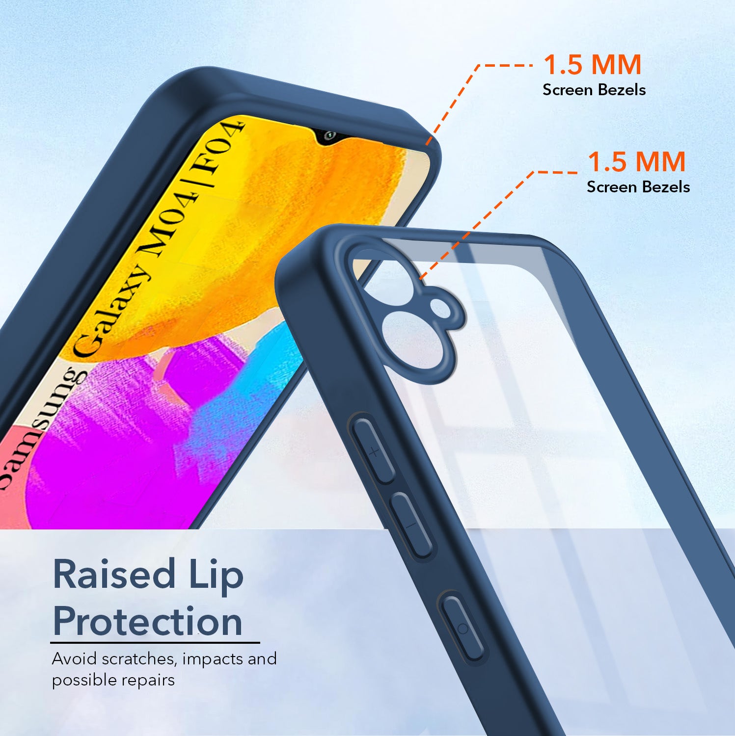 For Samsung Galaxy M04 | F04 Back Cover Case Ultra-Hybrid (Lifetime Anti Yellow | Anti Scratch | Crystal Clear Shockproof)