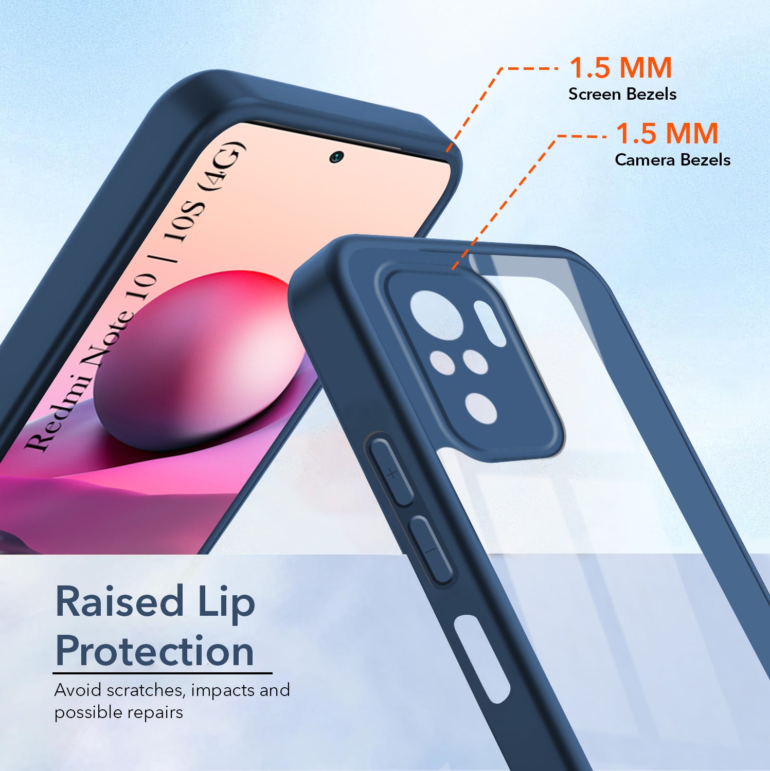 For Redmi Note 10 | Note 10S Back Cover Case Ultra-Hybrid (Lifetime Anti Yellow | Anti Scratch | Crystal Clear Shockproof)