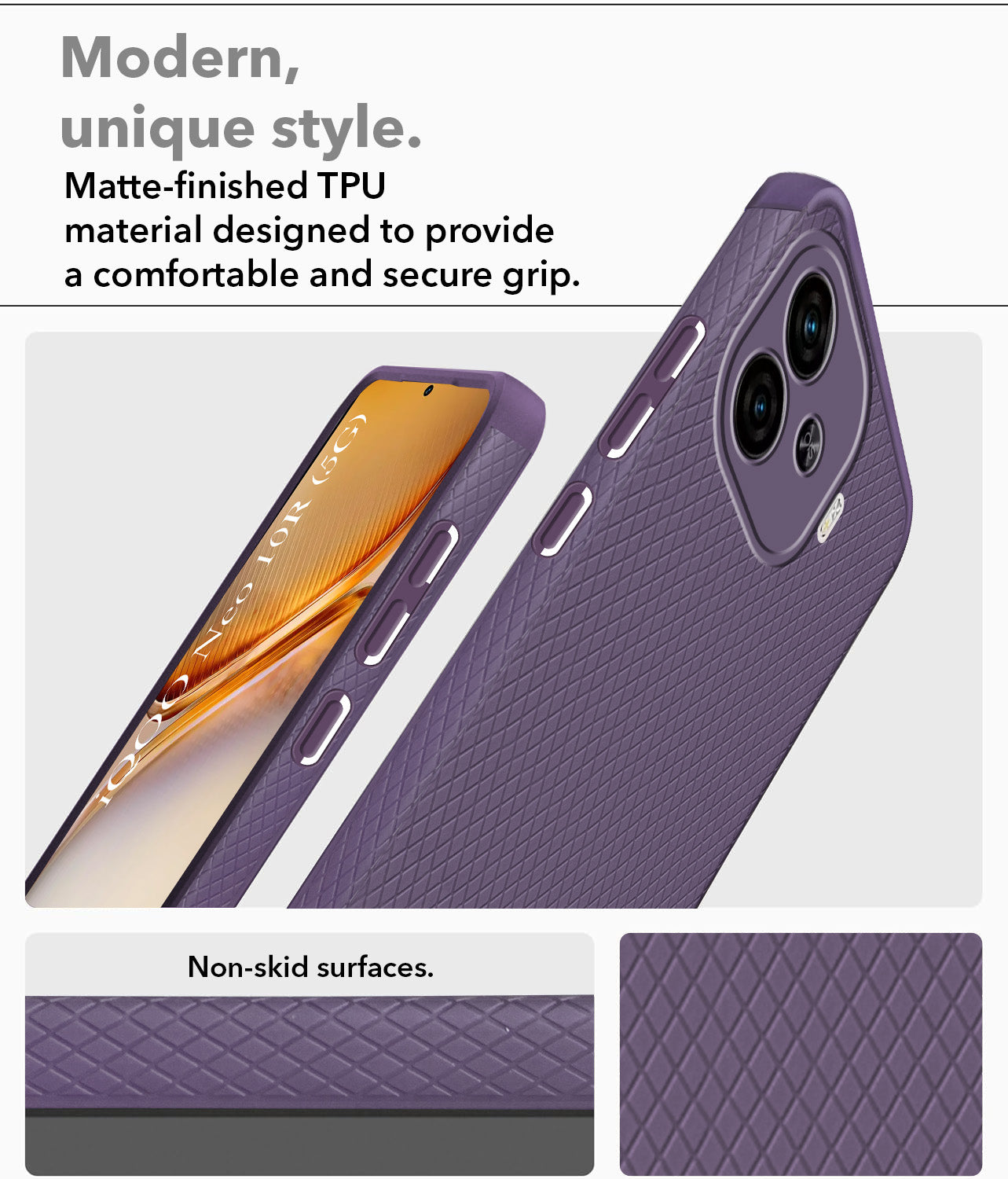 For Vivo iQOO Neo 10R Back Cover Case Liquid Silicone (Camera Protection | Side Grip Texture | Soft and Flexible)