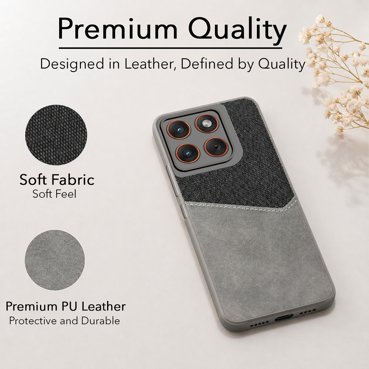 For Motorola Moto Edge 70 Back Cover Case (Dual PU Leather Stitch | Professional Minimalist | Soft and Flexible)
