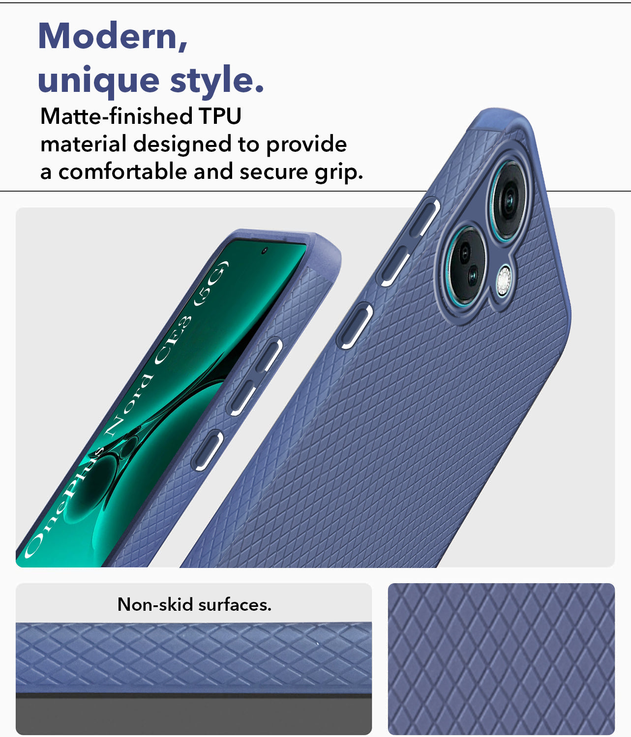 For Oneplus Nord CE 3 Back Case Cover (Liquid Silicone |  Camera Protection | Side Grip)