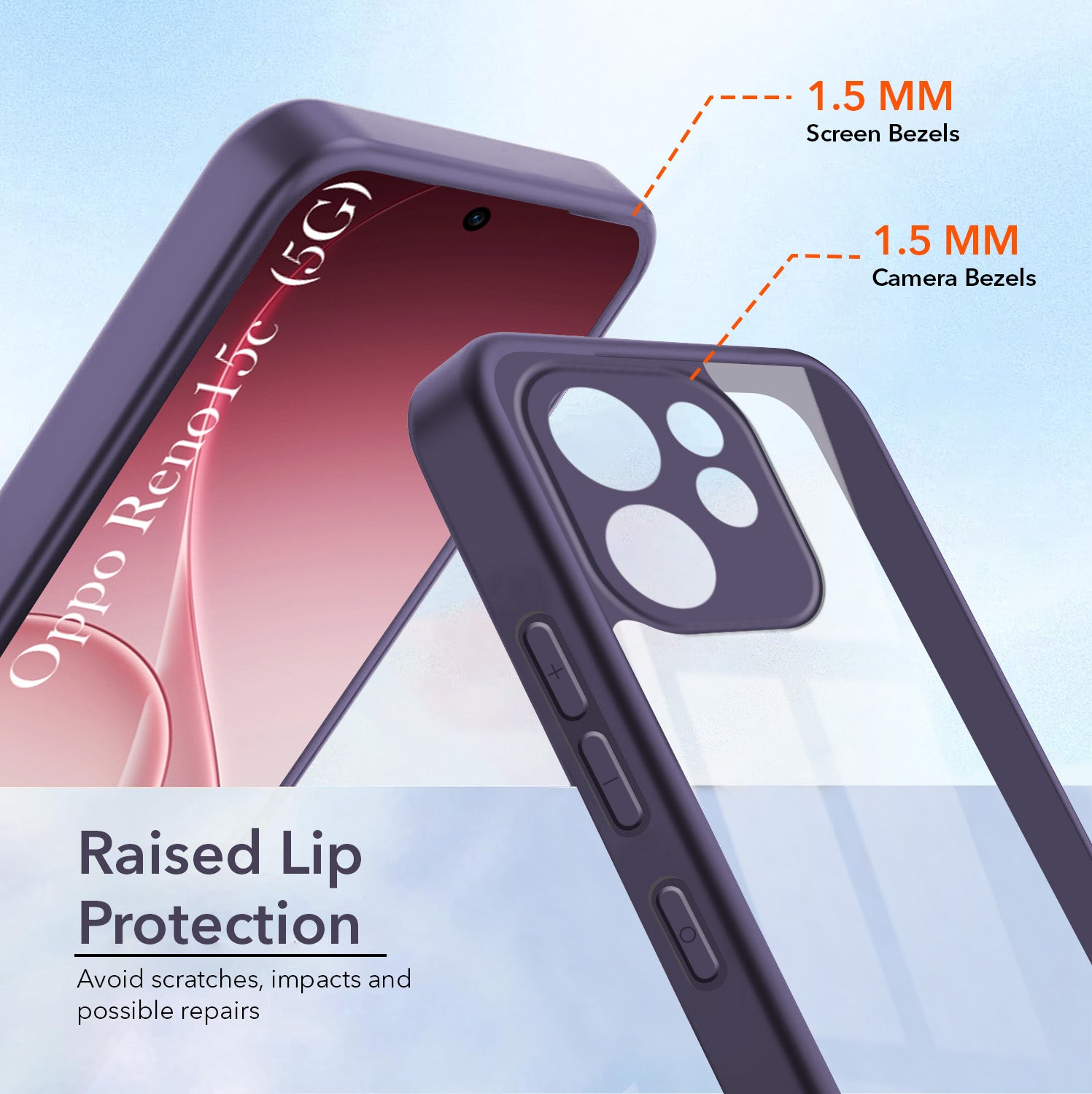 For Oppo Reno 15c Back Cover Case Ultra-Hybrid (Lifetime Anti Yellow | Anti Scratch | Crystal Clear Shockproof)