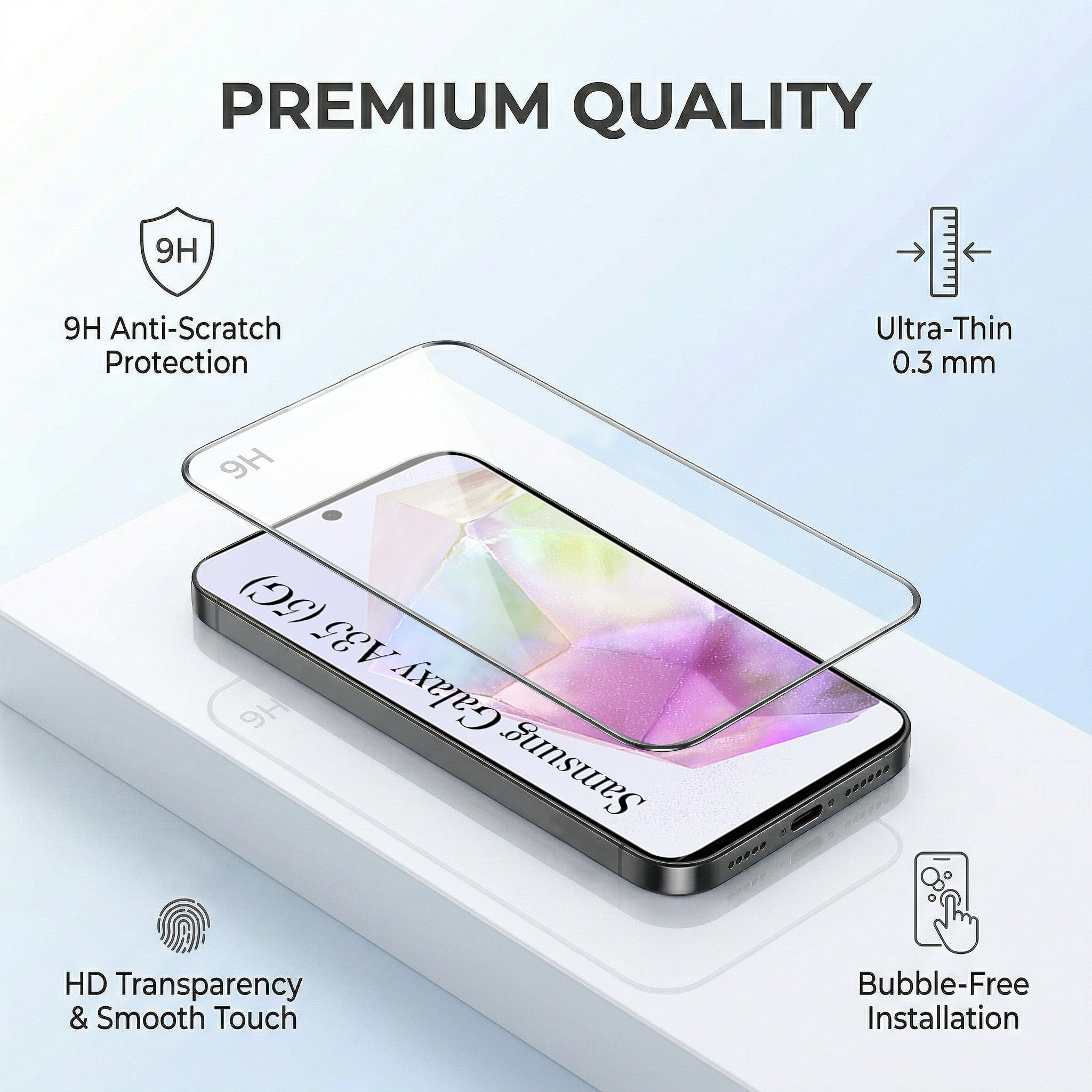 For Samsung Galaxy A35 5G Combo (Textured Grip Design | Micro-Fiber Cloth Inside | Oleophobic Coating Screen Glass)