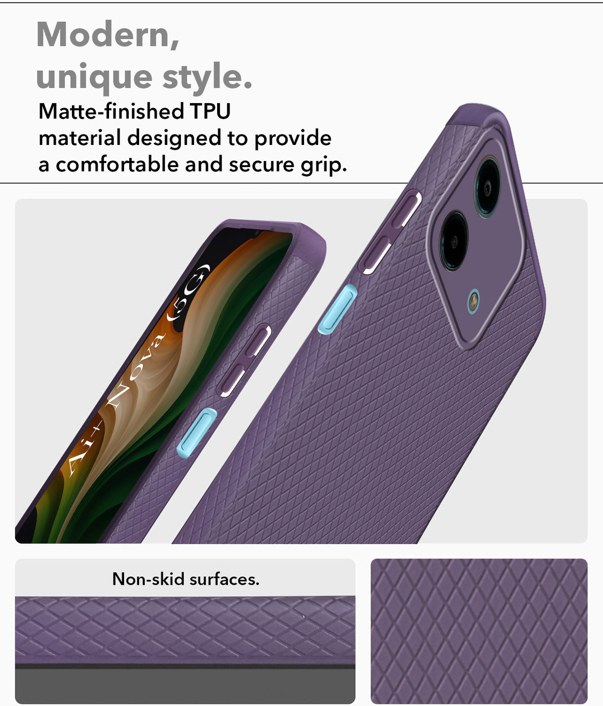 For Ai+ Nova 5G Back Cover Case Liquid Silicone (Camera Protection | Side Grip Texture | Soft and Flexible)