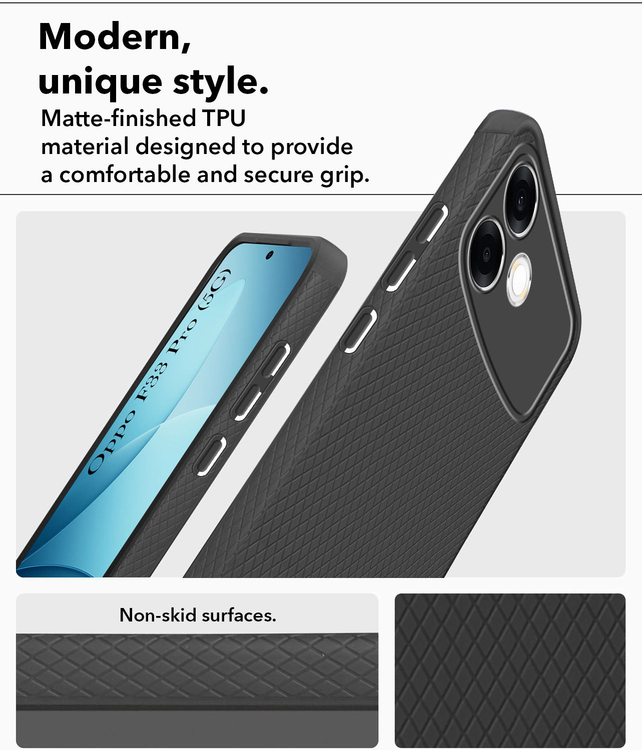 For Oppo F33 Pro 5G Back Cover Case Liquid Silicone (Camera Protection | Side Grip Texture | Soft and Flexible)
