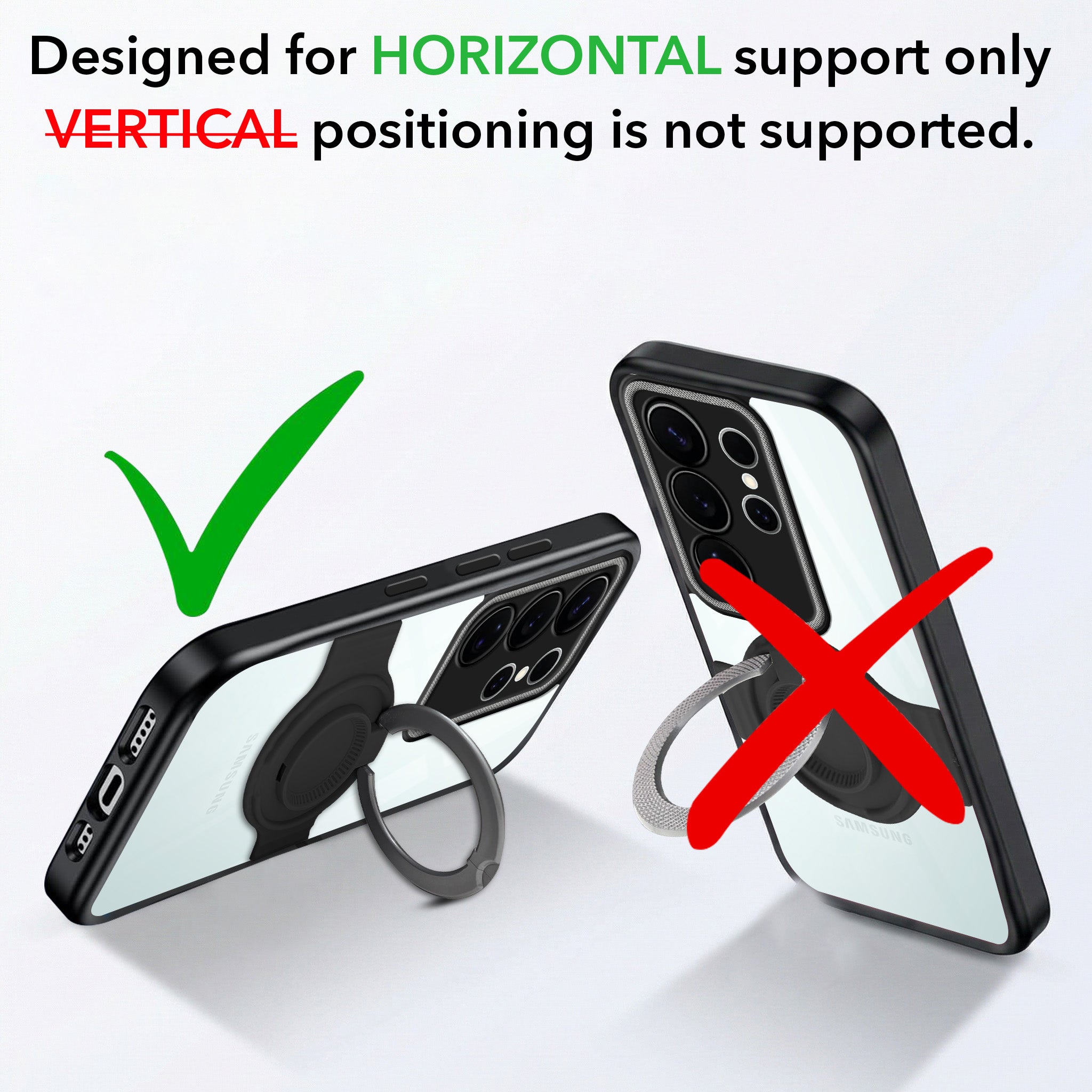 For Samsung Galaxy S26 Ultra Back Cover Case with stand (Built-in Ring Holder Kickstand | Lifetime Anti Yellow | Camera Protection)