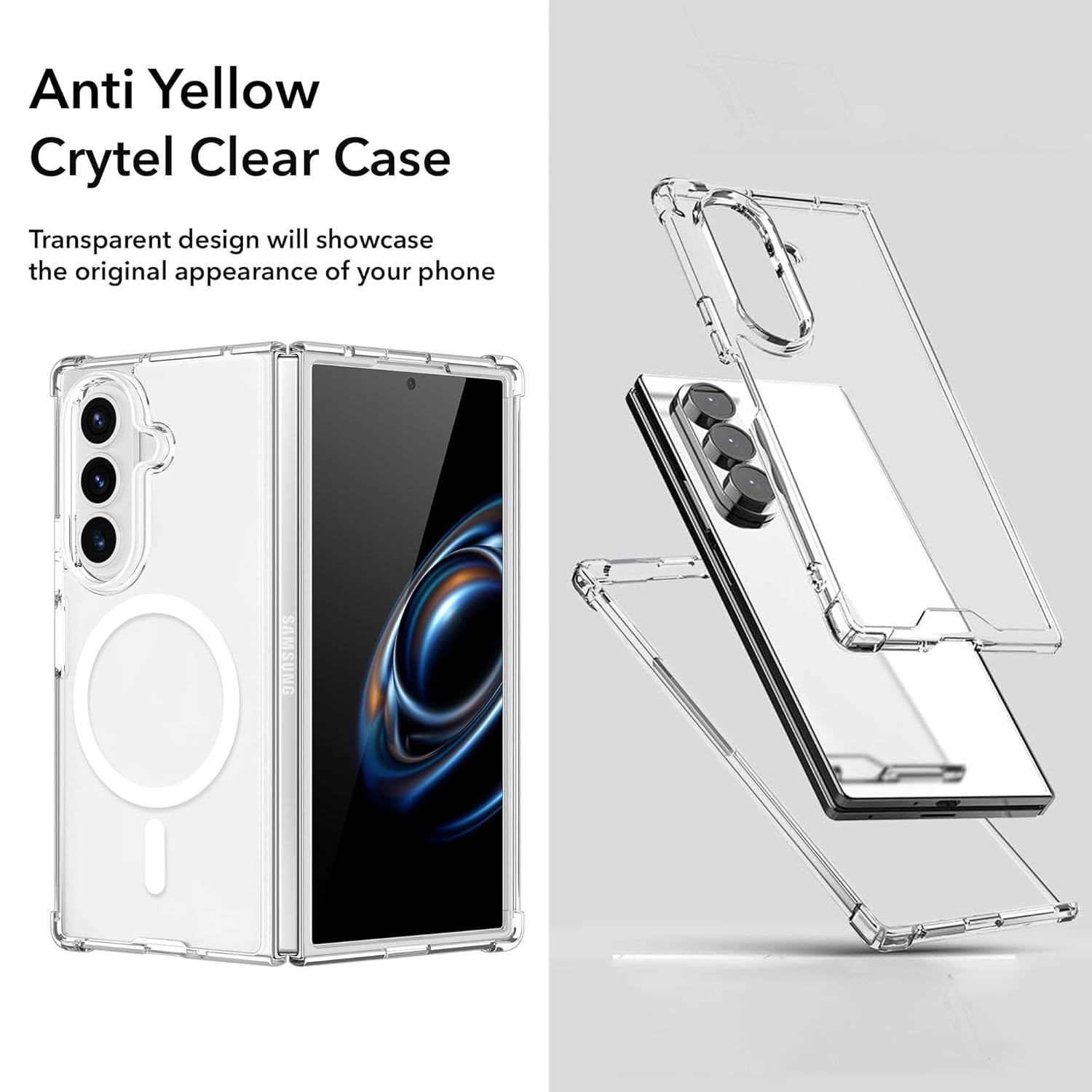 For Samsung Galaxy Z Fold 8 Ultra Back Cover Shockproof Crystal-Clear (Drop & Camera Protection | Hard Polycarbonate)
