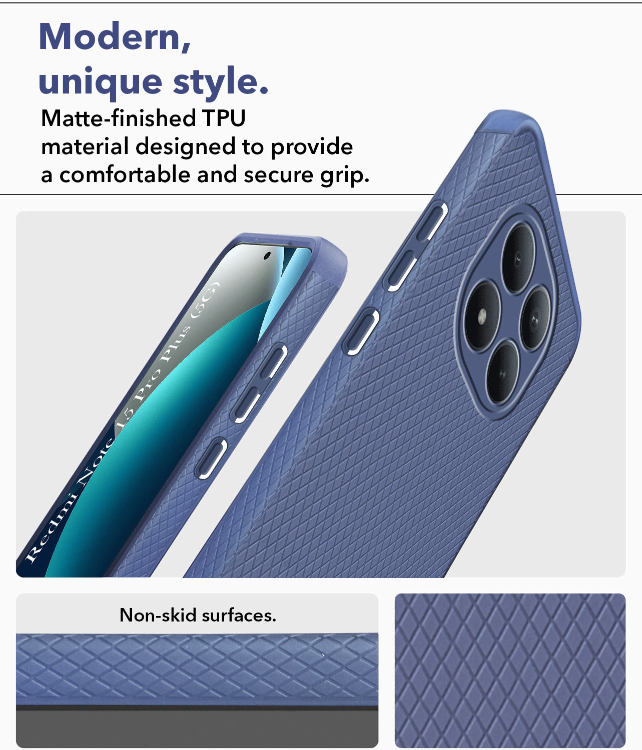 For Xiaomi Redmi Note 15 Pro Plus 5G Back Cover Case Liquid Silicone (Camera Protection | Side Grip Texture | Soft and Flexible)