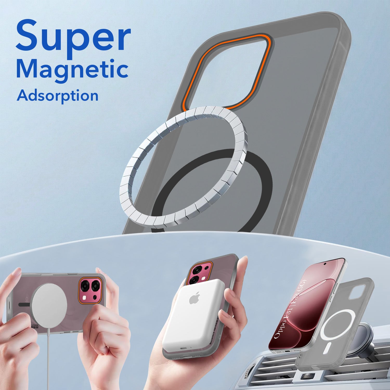 For Oppo F31 5G | Oppo F33 5G Back Cover Case (Soft Touch | Camera Bump Protection | MagSafe Compatible | Matte Finish)