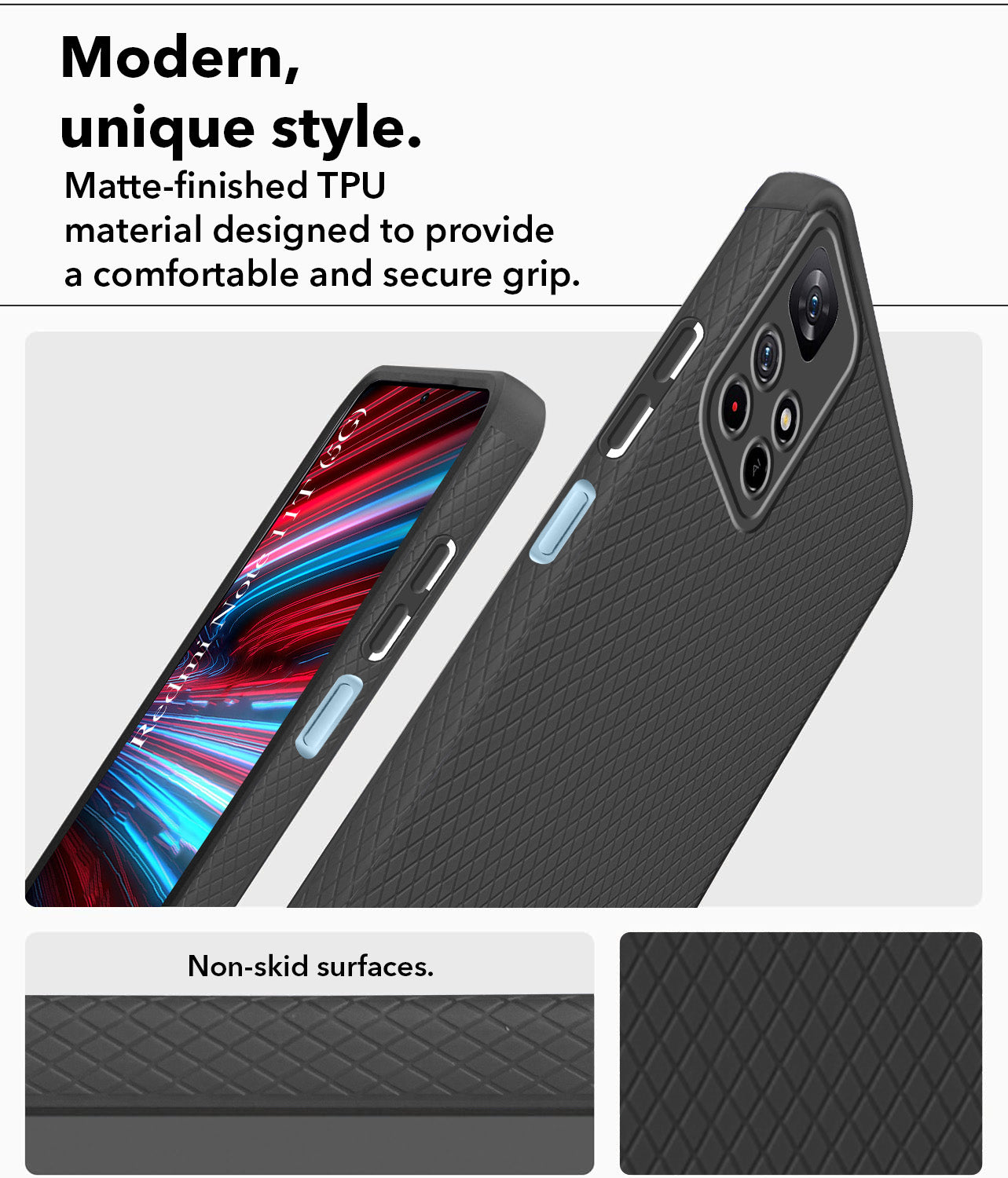 For Xiaomi Redmi Note 11T 5G Back Cover Case Liquid Silicone (Camera Protection | Side Grip Texture | Soft and Flexible)