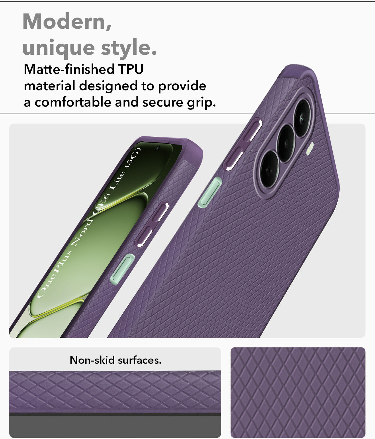 For OnePlus Nord CE 6 Lite Back Cover Case Liquid Silicone (Camera Protection | Side Grip Texture | Soft and Flexible)