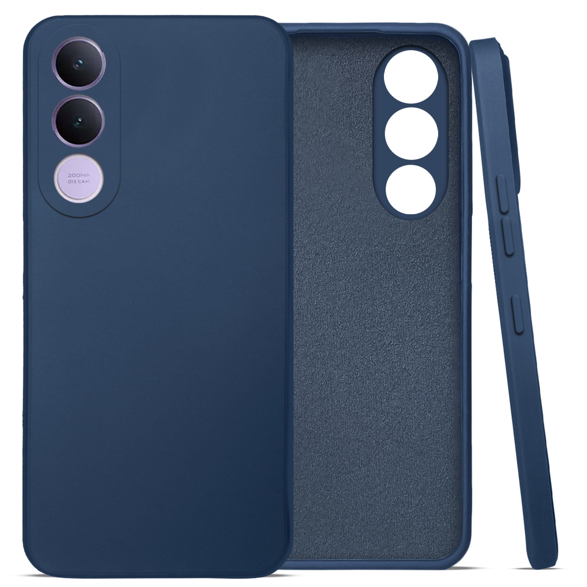 For Vivo V70 FE 5G Back Cover Case (Matte Finish Silicone with Inside Fiber cloth)