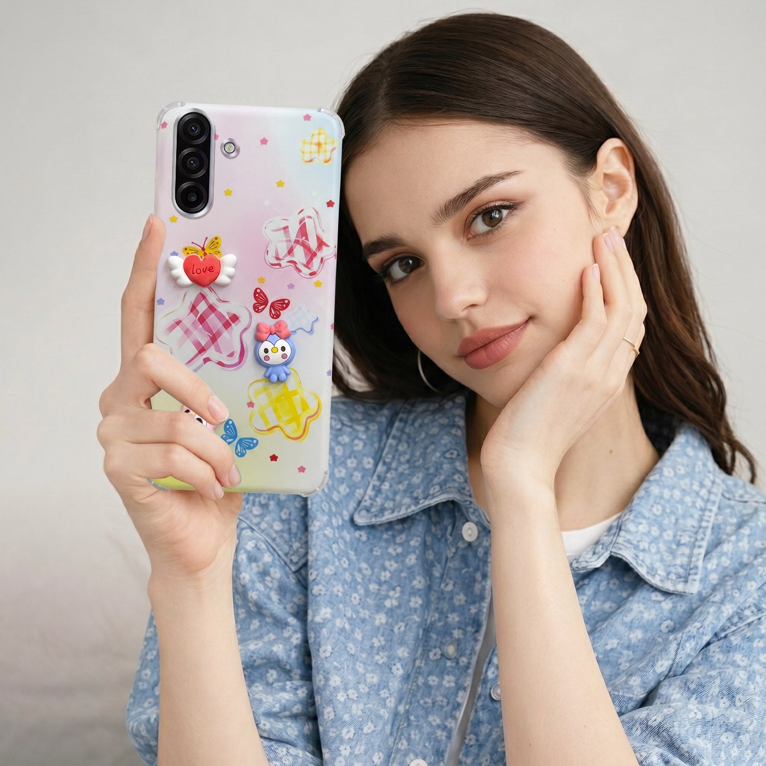 For Samsung Galaxy A17 | Samsung F17 | Samsung M17 5G Back Cover Case (3D Cute Cartoons | Hard Back Side Soft | Matte Premium Finish | HD Printing)