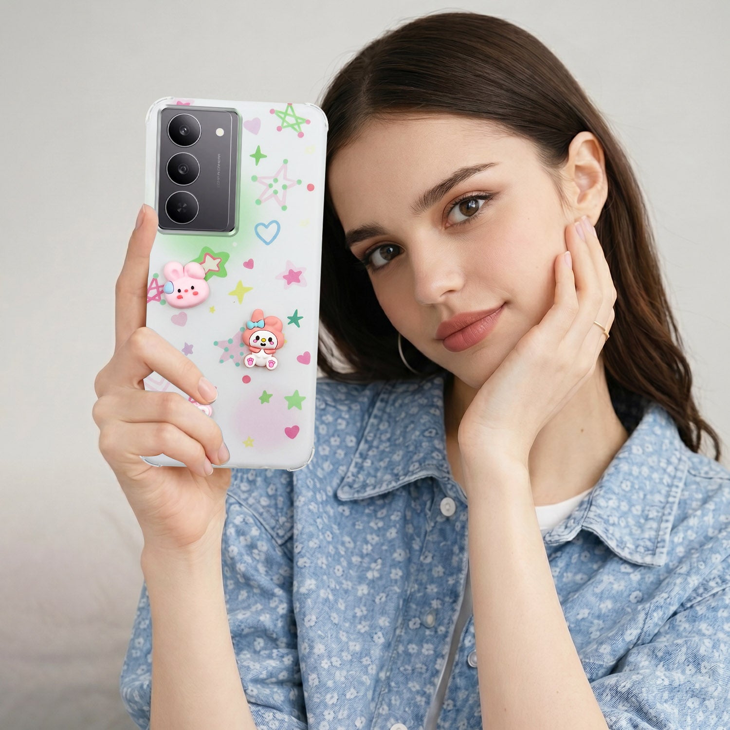 For Realme 14X Back Cover Case (3D Cute Cartoons | Hard Back Side Soft | Matte Premium Finish | HD Printing)
