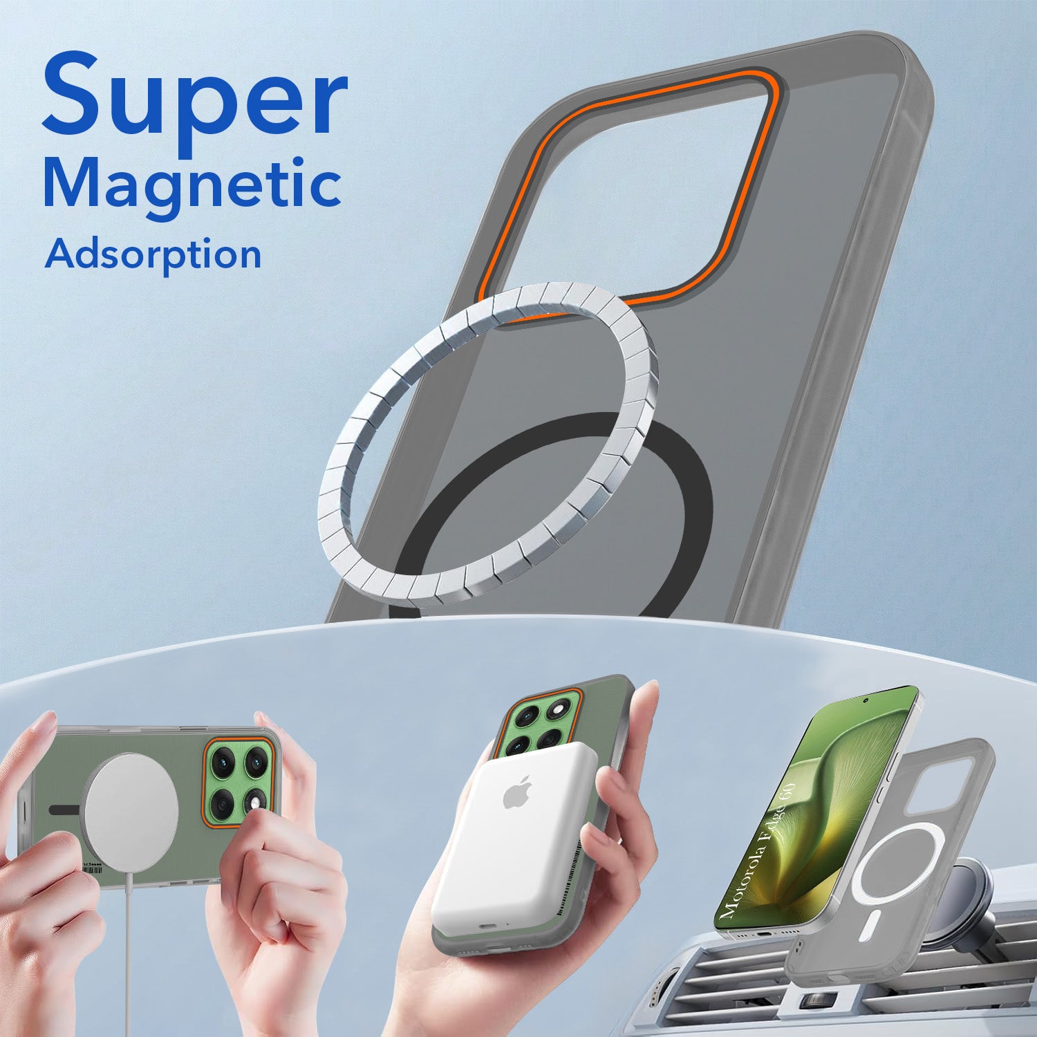 For Motorola Moto Edge 60 Back Cover Case (Soft Touch | Camera Bump Protection | MagSafe Compatible | Matte Finish)