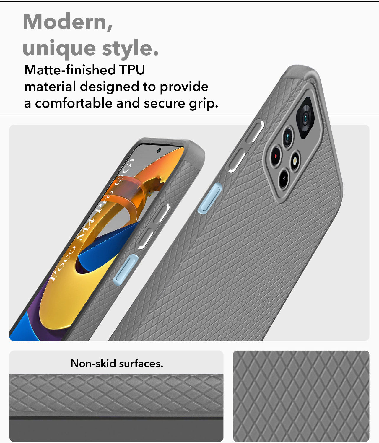 For Poco M4 Pro 5G Back Cover Case Liquid Silicone (Camera Protection | Side Grip Texture | Soft and Flexible)