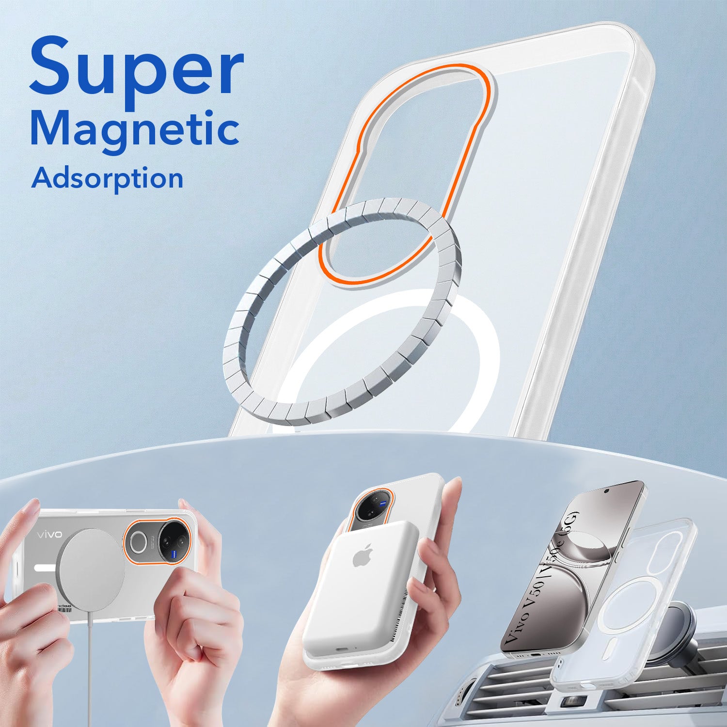 For Vivo V50 | Vivo V50e Back Cover Case (Soft Touch | Camera Bump Protection | MagSafe Compatible | Matte Finish)