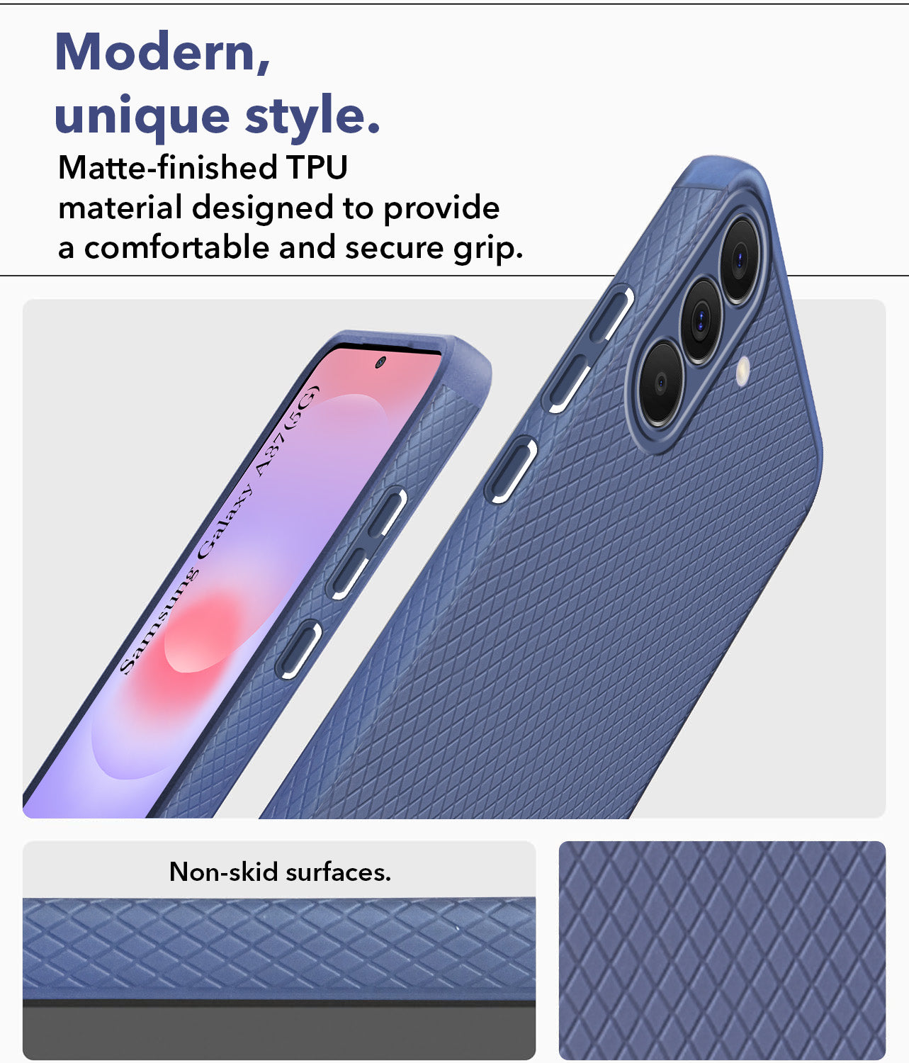 For Samsung Galaxy A37 5G Back Cover Case Liquid Silicone (Camera Protection | Side Grip Texture | Soft and Flexible)