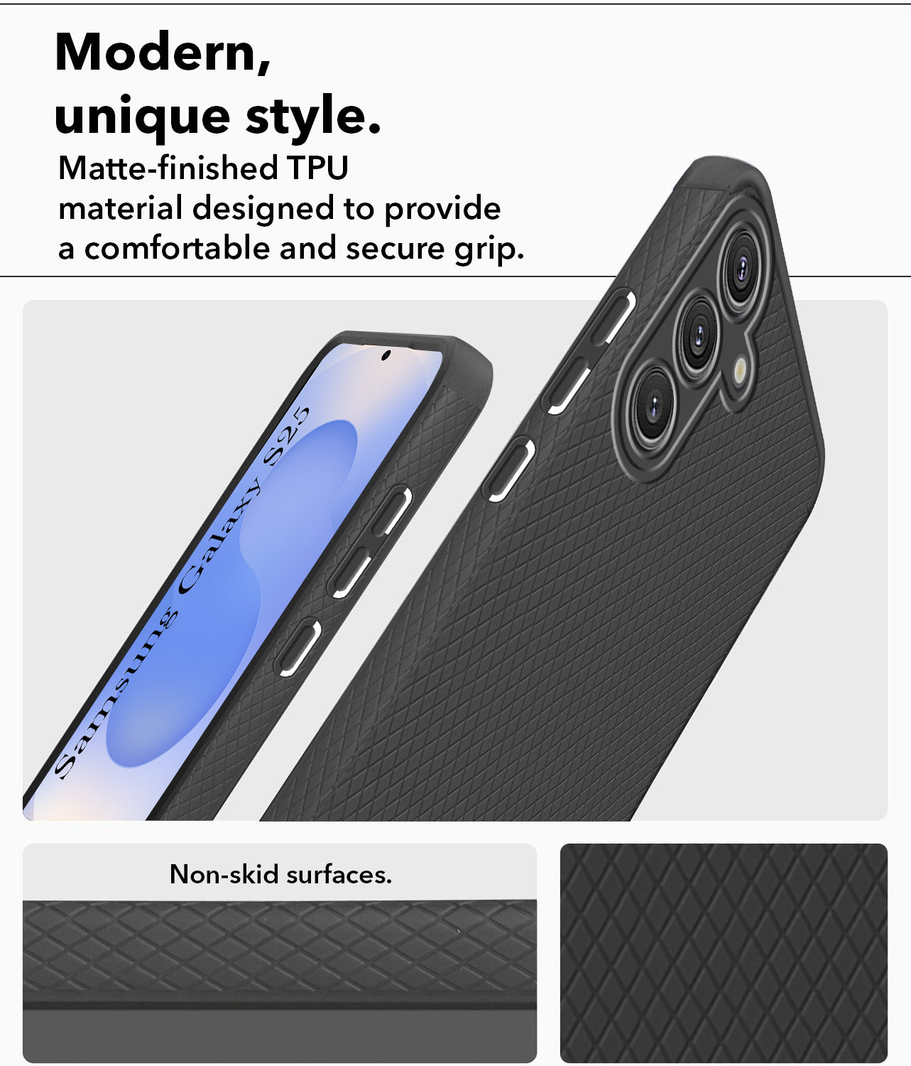 For Samsung Galaxy S25 Back Cover Case (Liquid Silicone | Side Grip | Camera Protection)