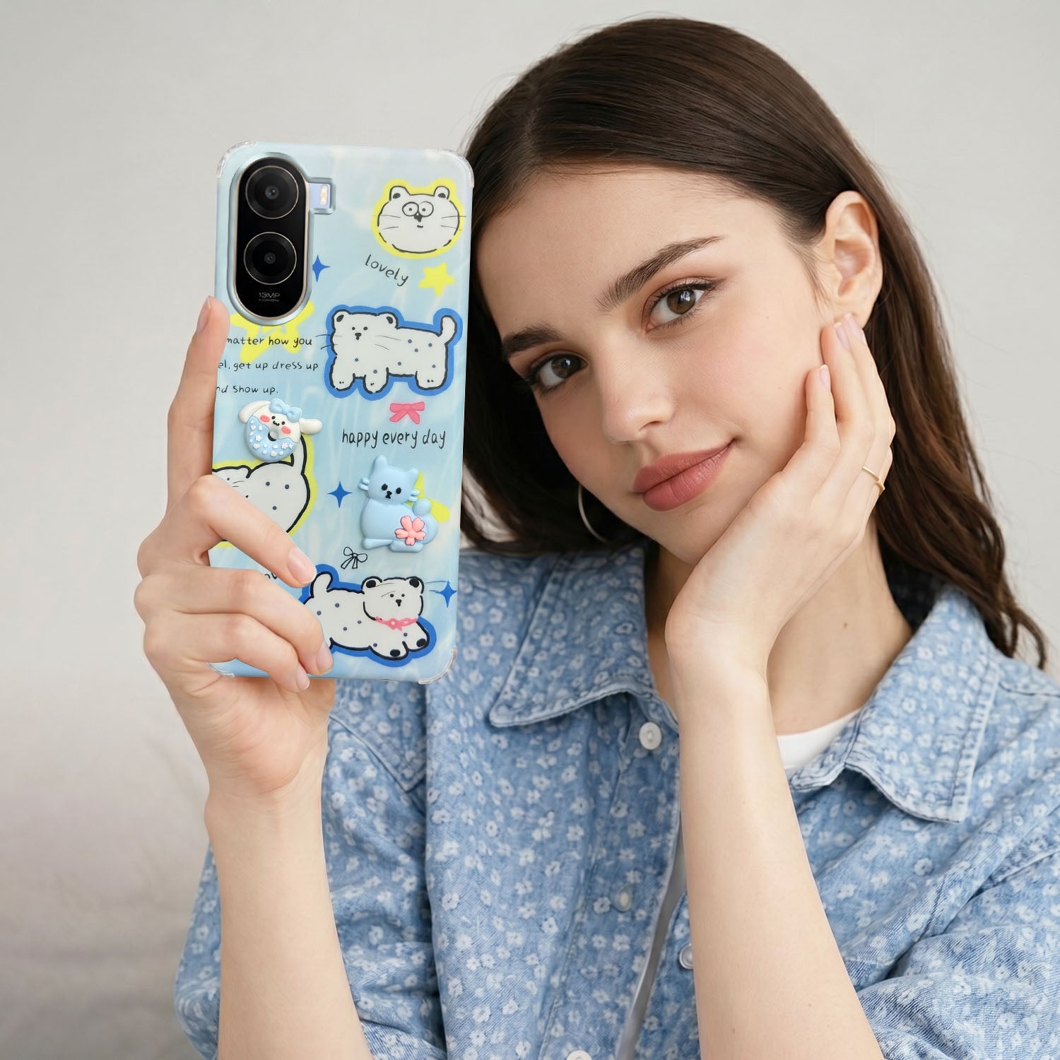For Poco C85x 5G Back Cover Case (3D Cute Cartoons | Hard Back Side Soft | Matte Premium Finish | HD Printing)