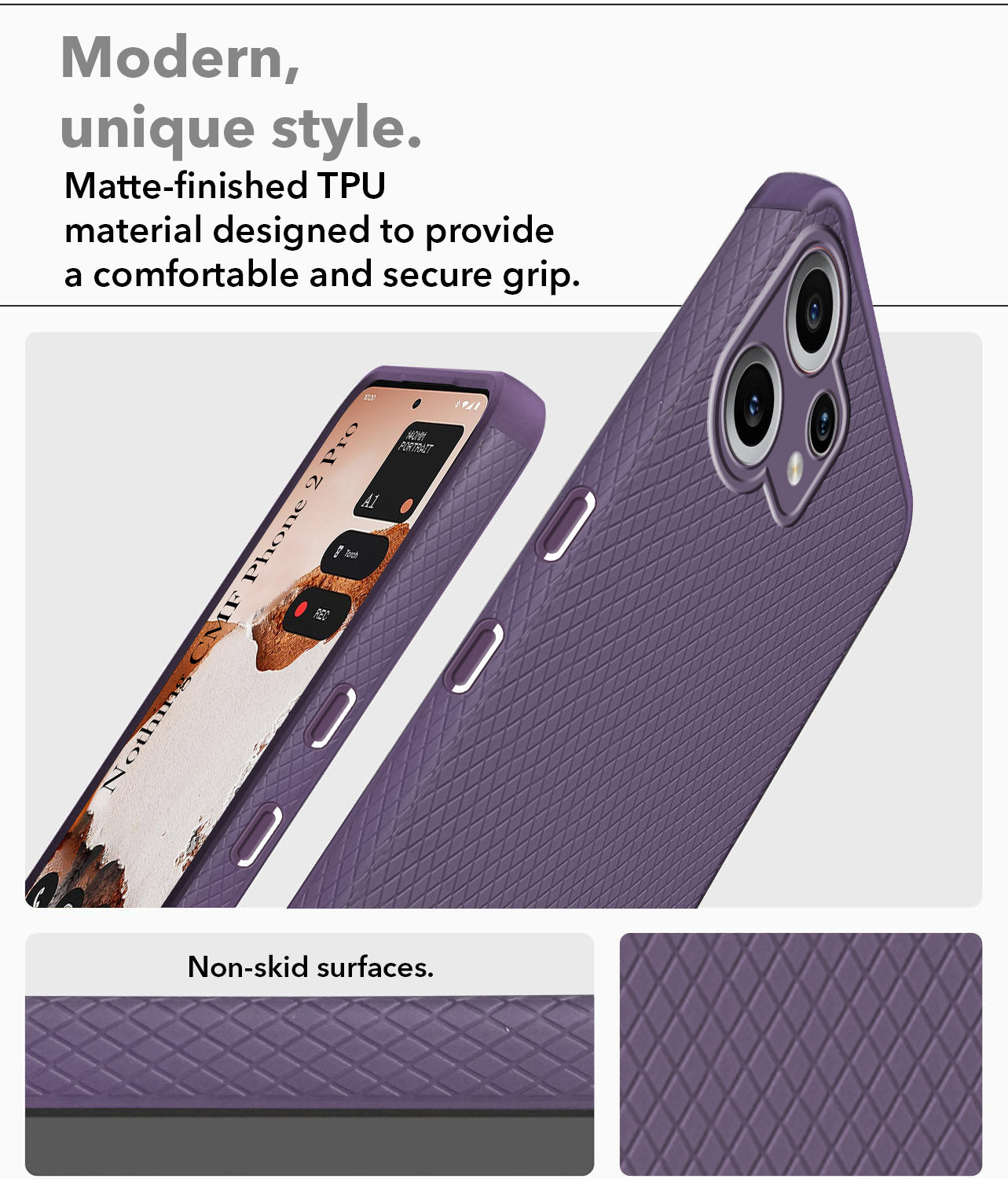 For Nothing CMF Phone 2 Pro Back Cover Case (Liquid Silicone | Side Grip | Camera Protection)