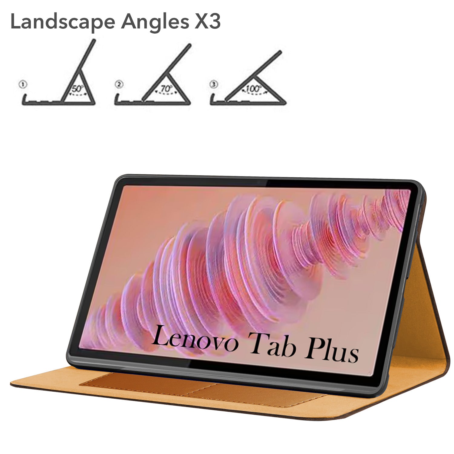 For Lenovo Tab Plus 11.5 Inch TB351FU Flip Cover Folio Cover (PU Leather | Multi-Angle Smart Stand | Card Storage Slots | Silicone Back Pouch)