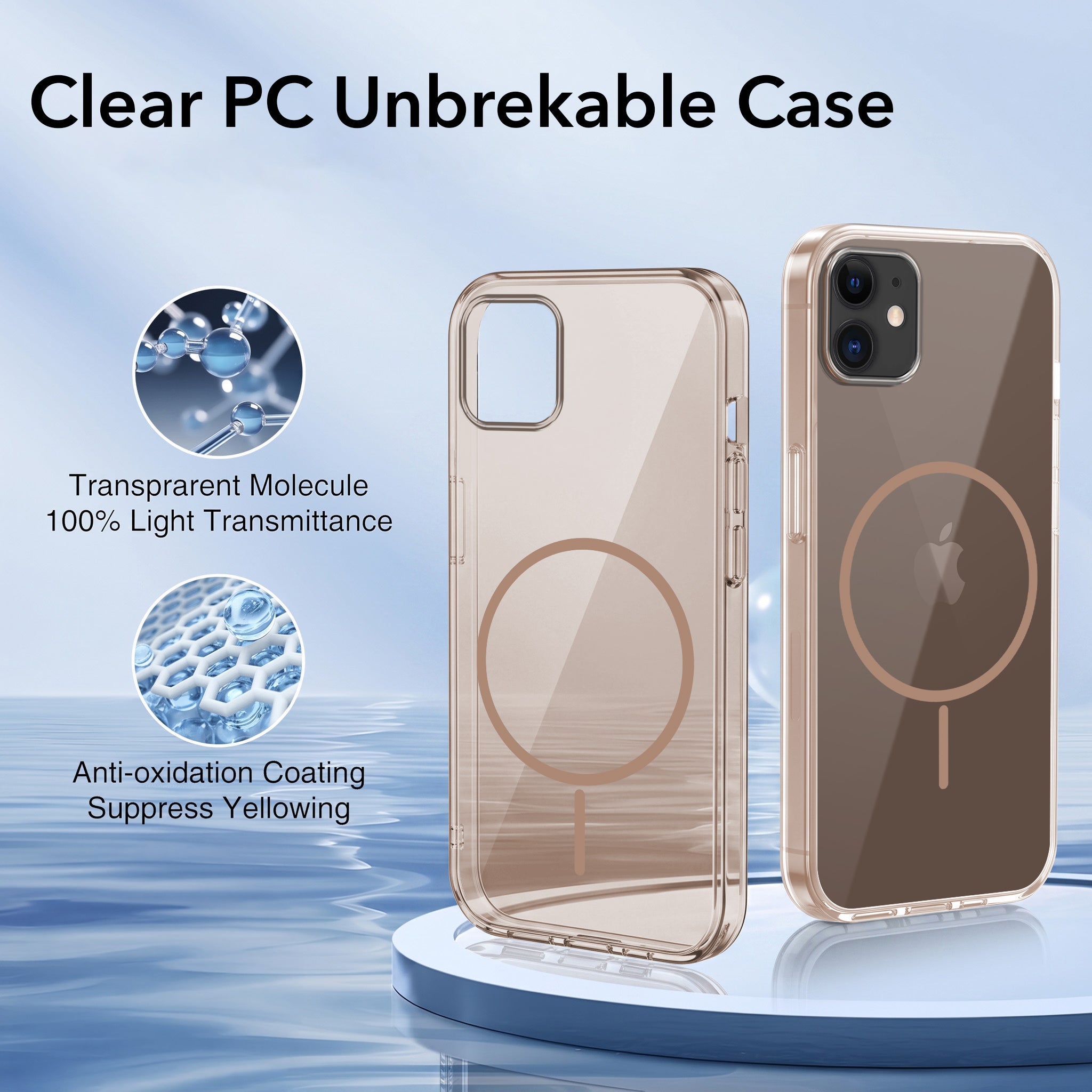 For Apple iPhone 11 Back Case Cover Crystal Anti Yellow (Unbreakable PC | MagSafe Wireless Charging Support |Camera Protection Bump)